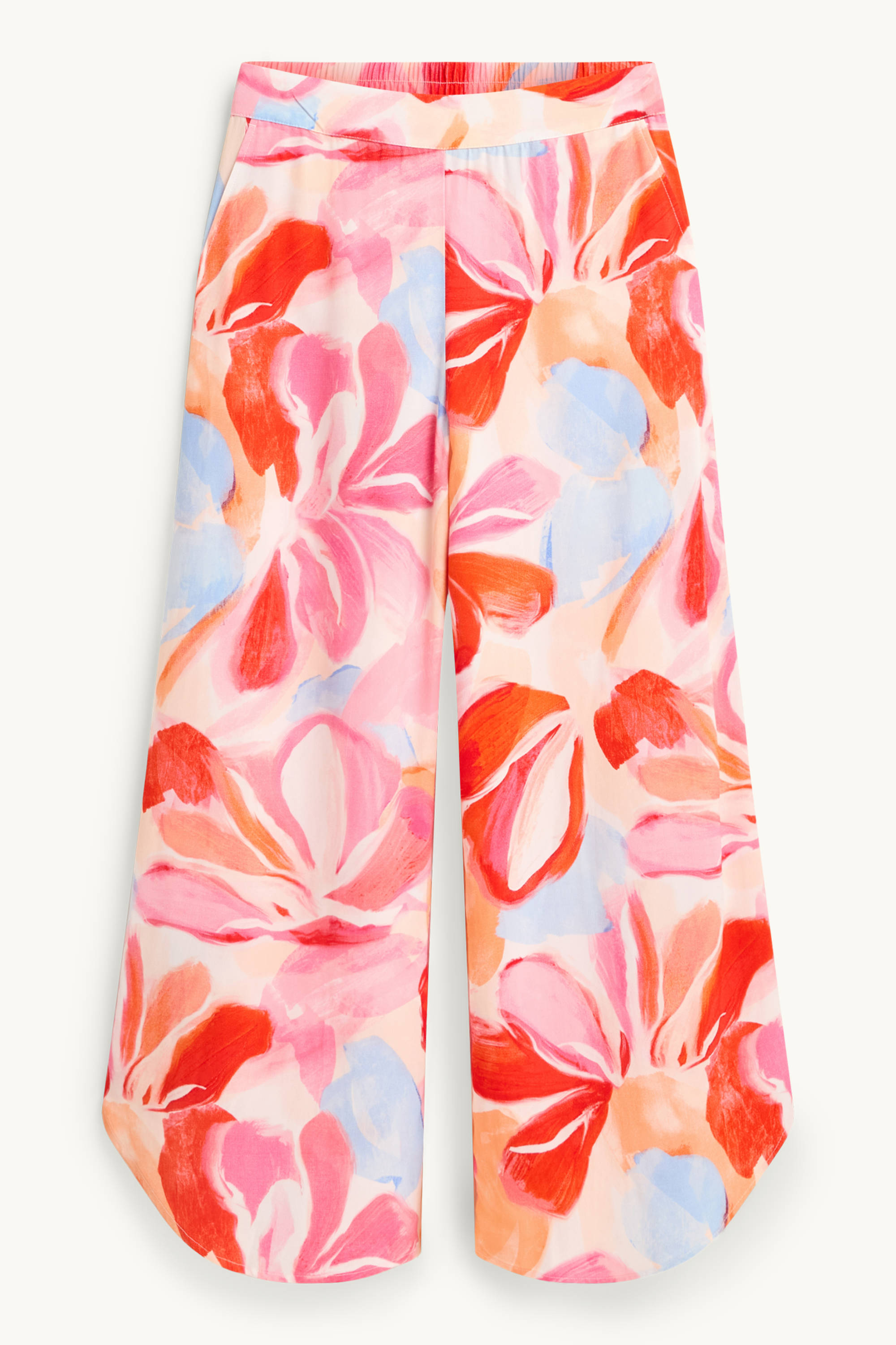 Cloth trousers - high waist - palazzo - floral multicoloured