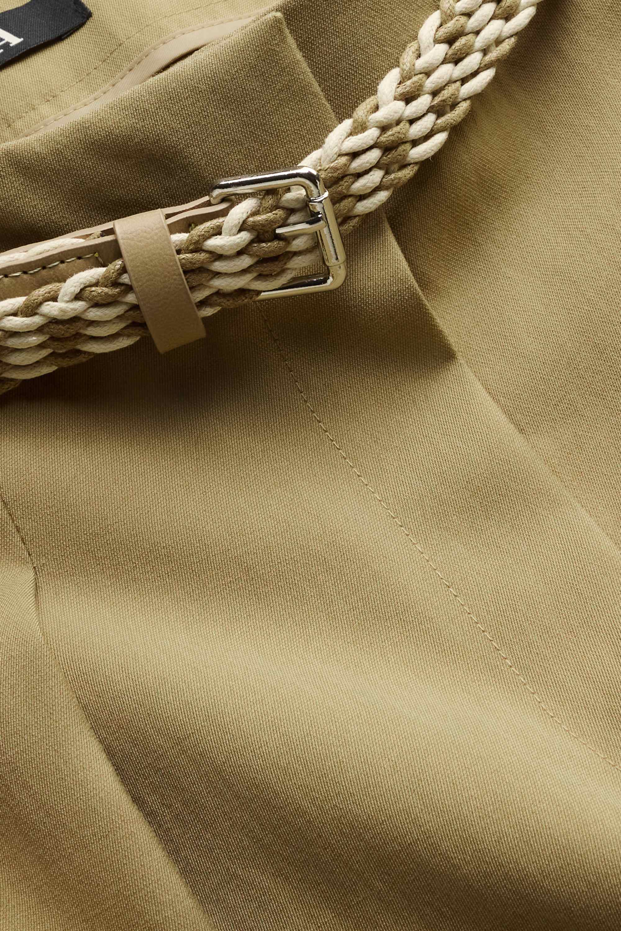 Bermuda shorts with belt - high waist khaki