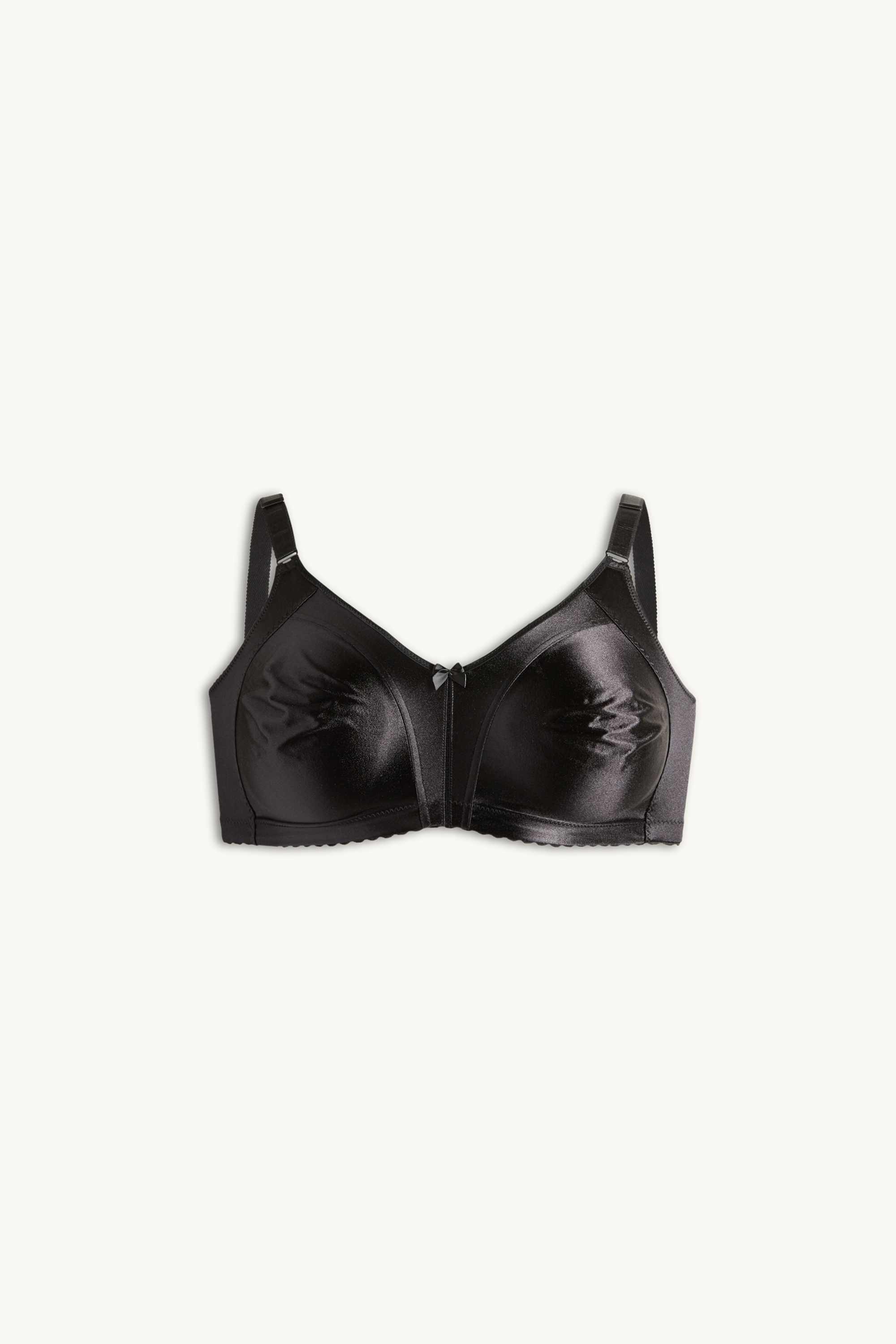 Non-wired minimiser bra - shiny black