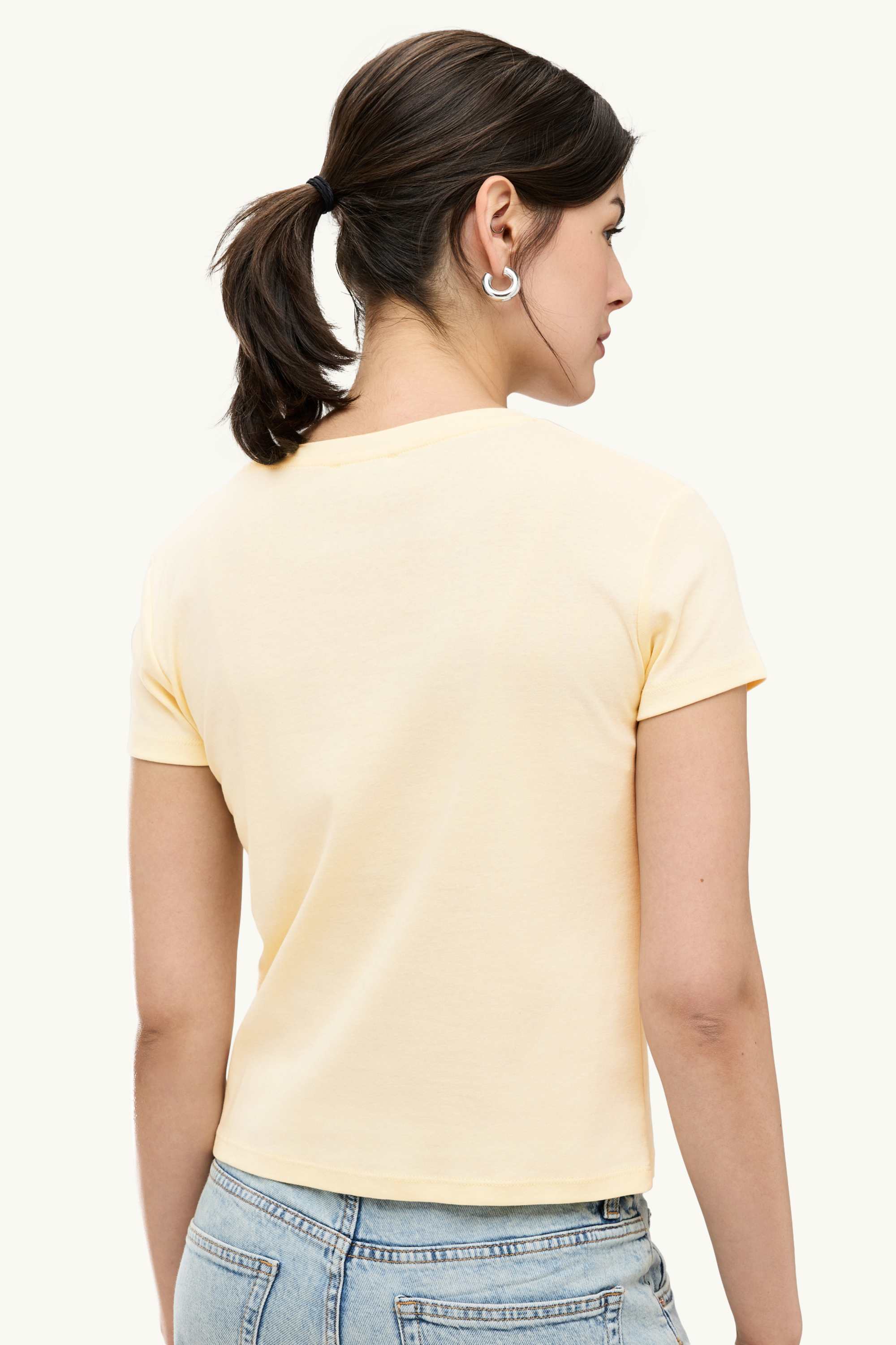 T-shirt - slim fit light yellow
