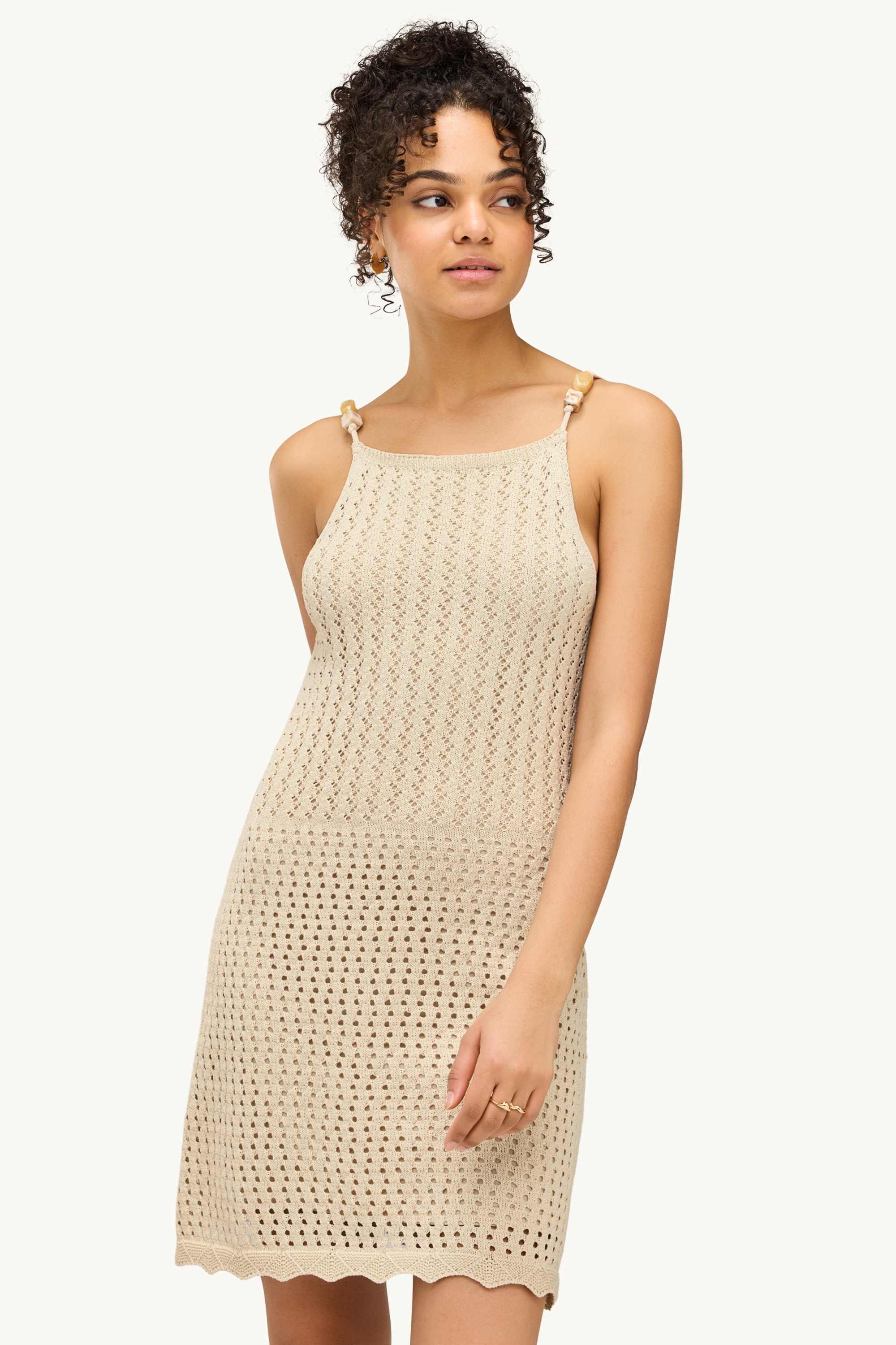 Knitted dress light beige