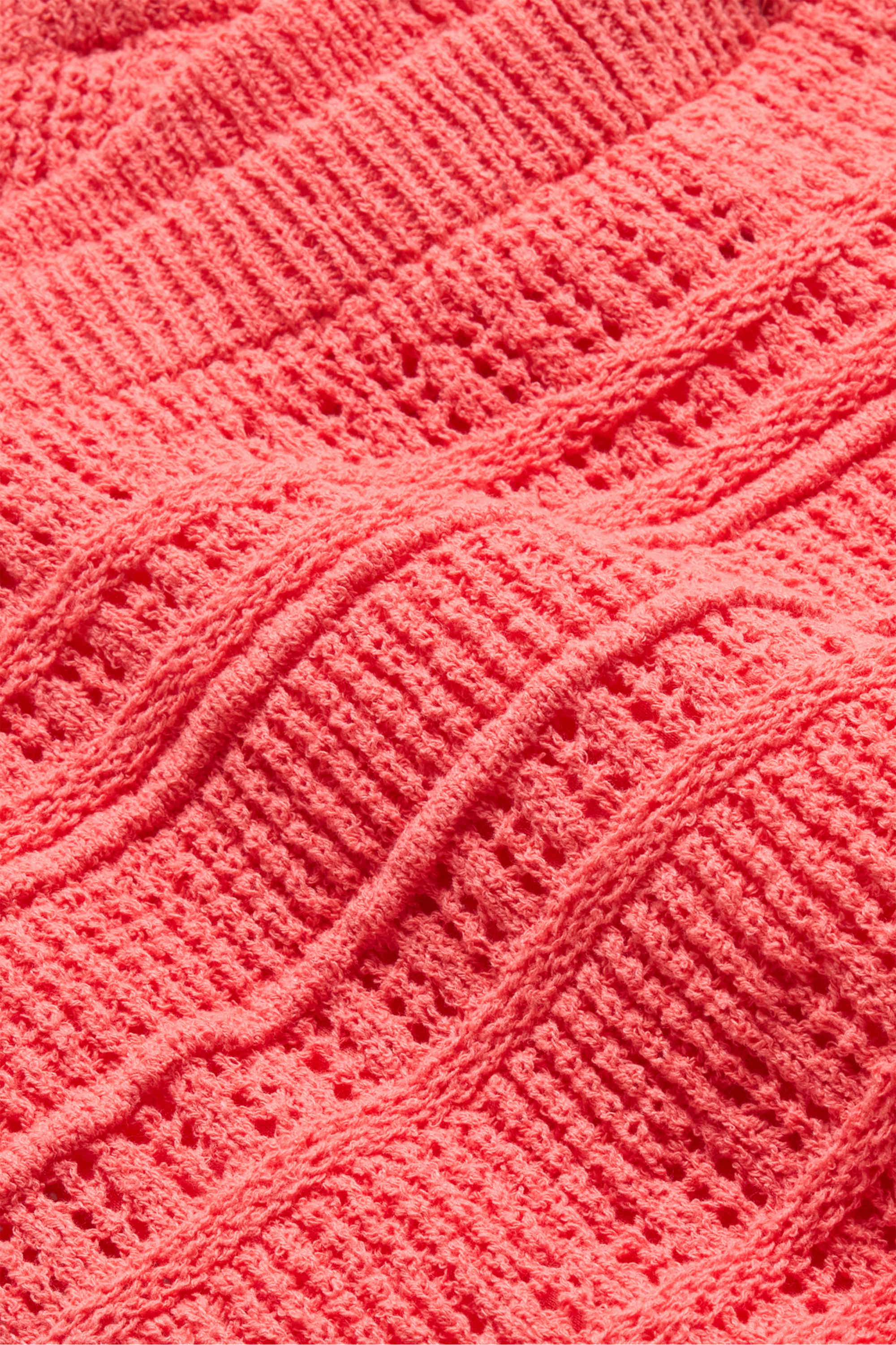 Crocheted shorts - high waist coral