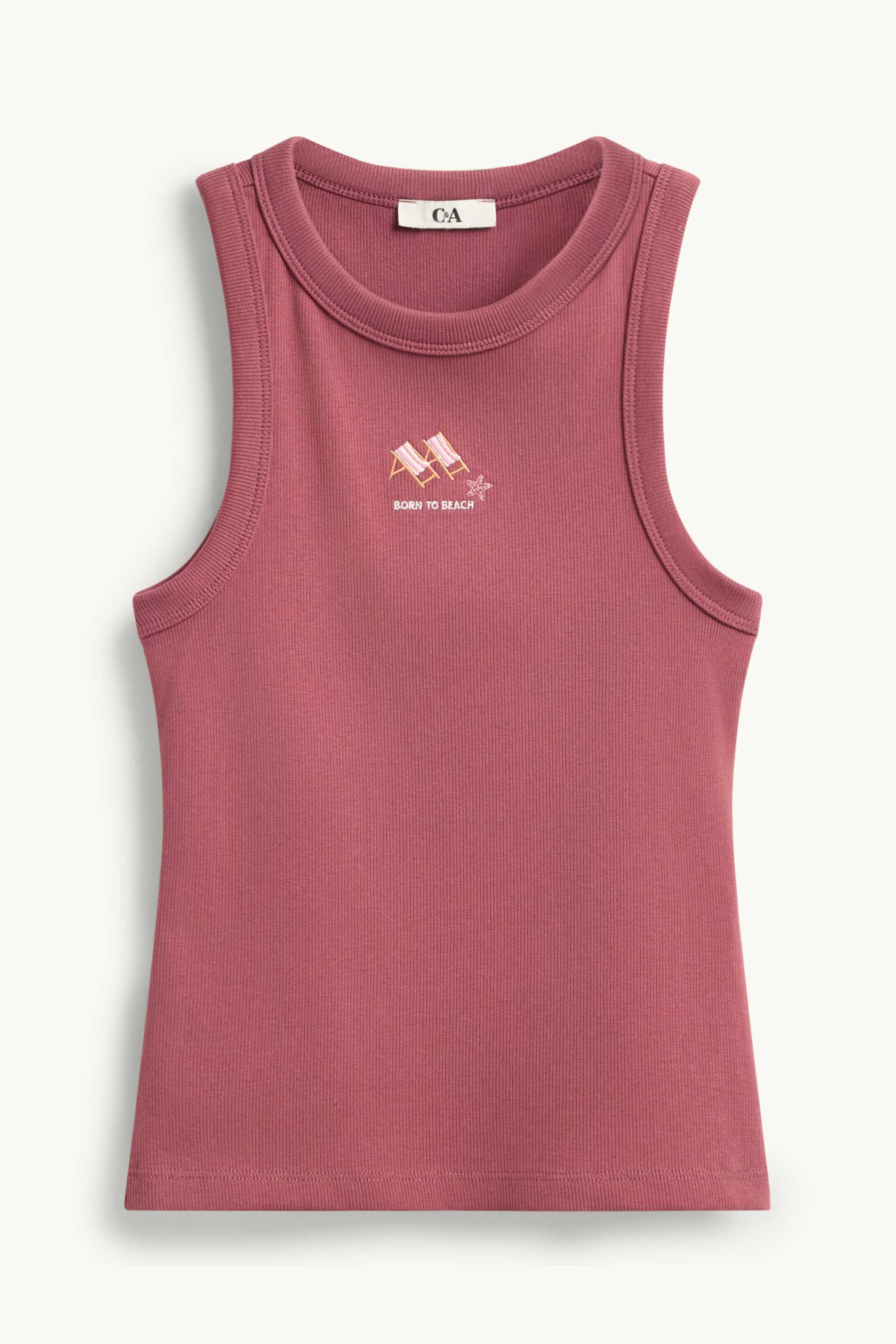 Top - ribbed red