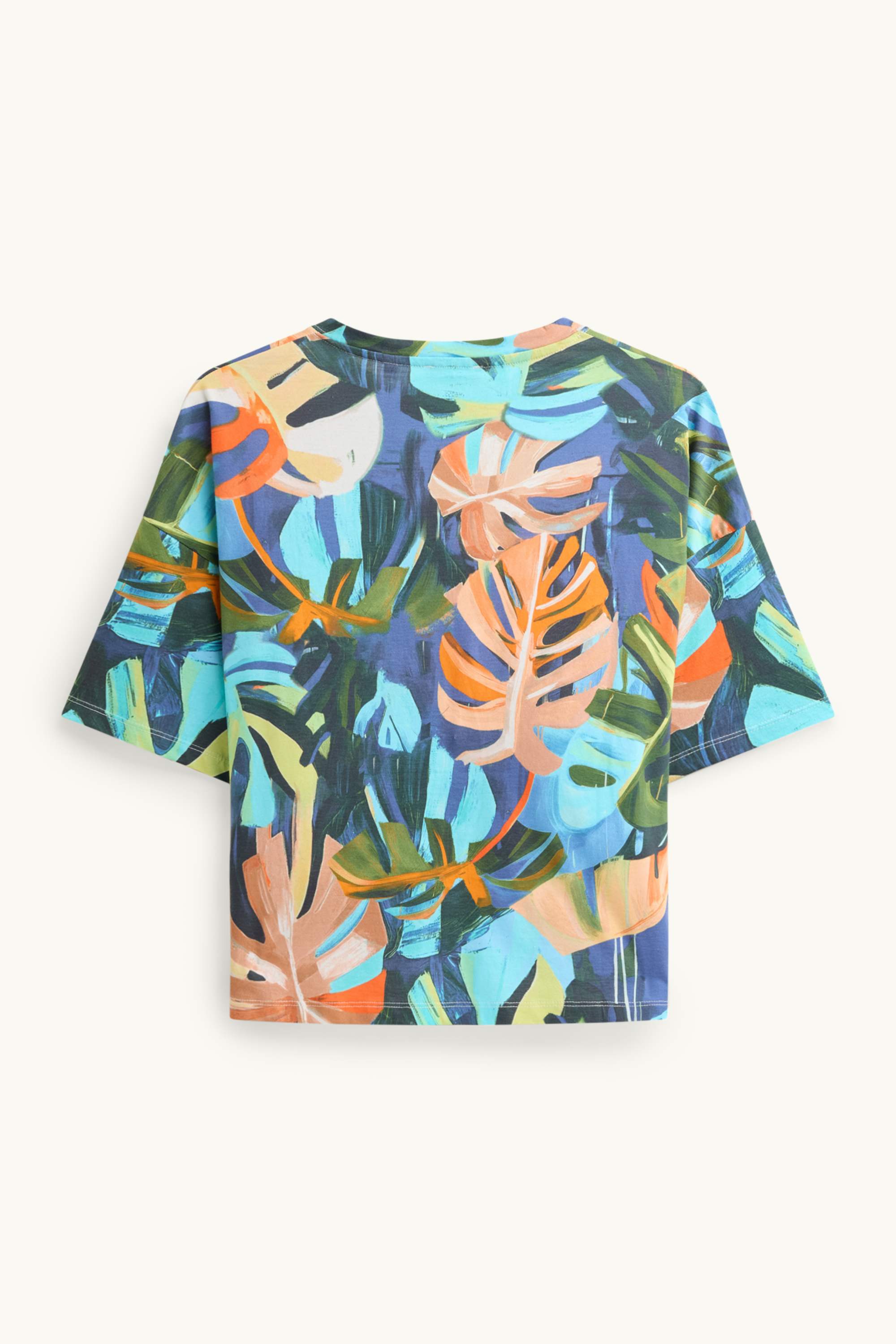 T-shirt - relaxed fit - patterned orange / blue