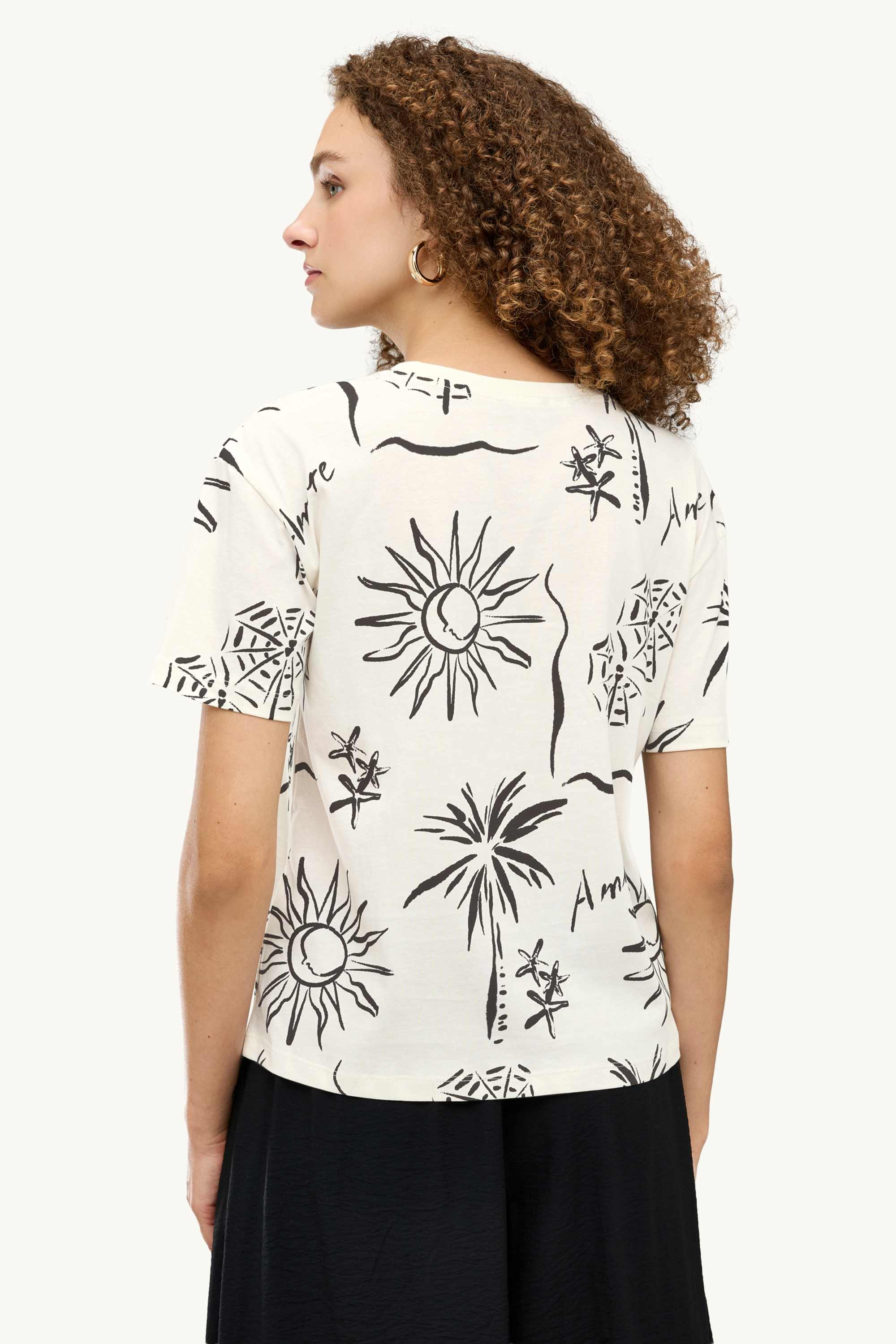 T-shirt - regular fit white / black