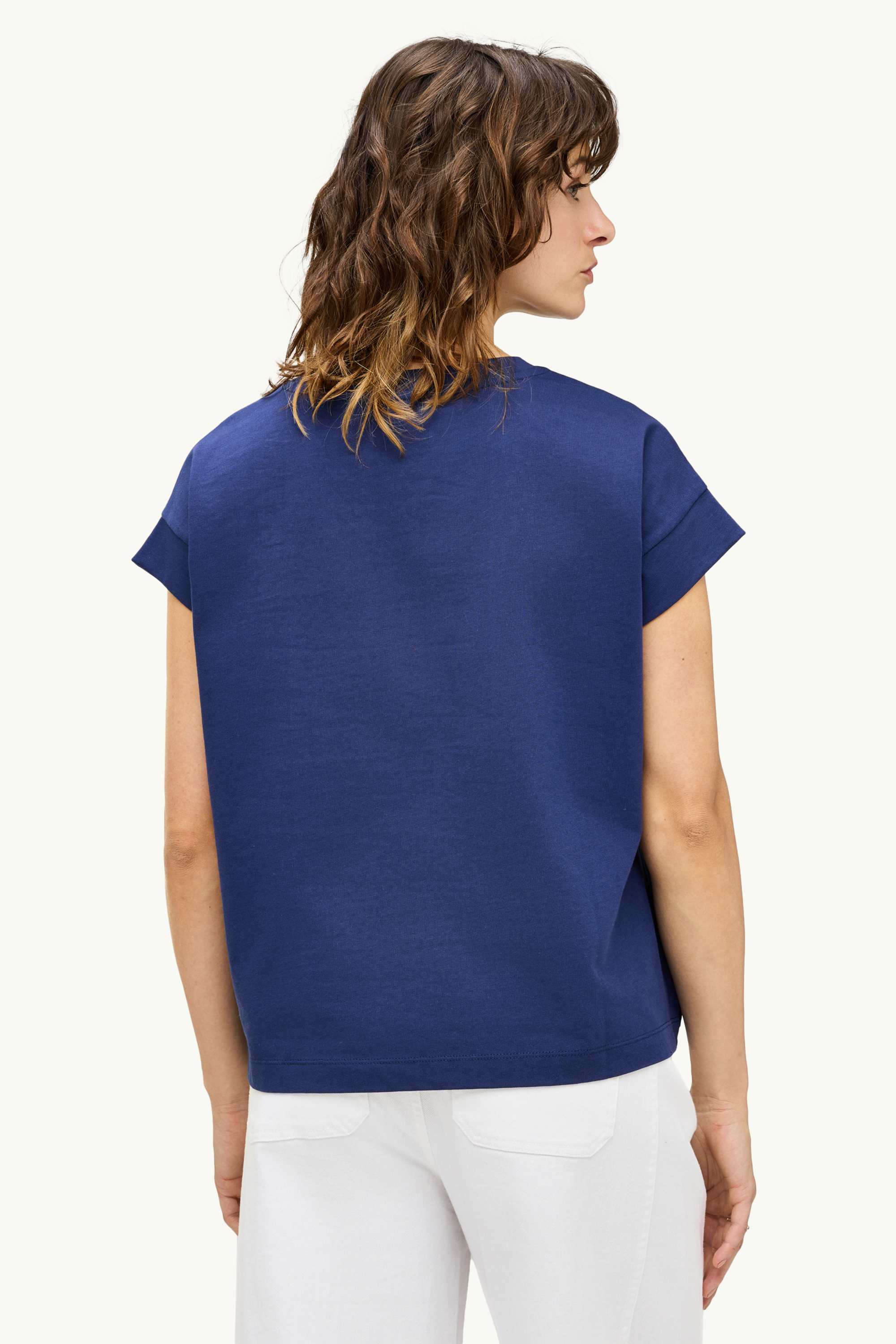 T-shirt - regular fit - broderie anglaise dark blue