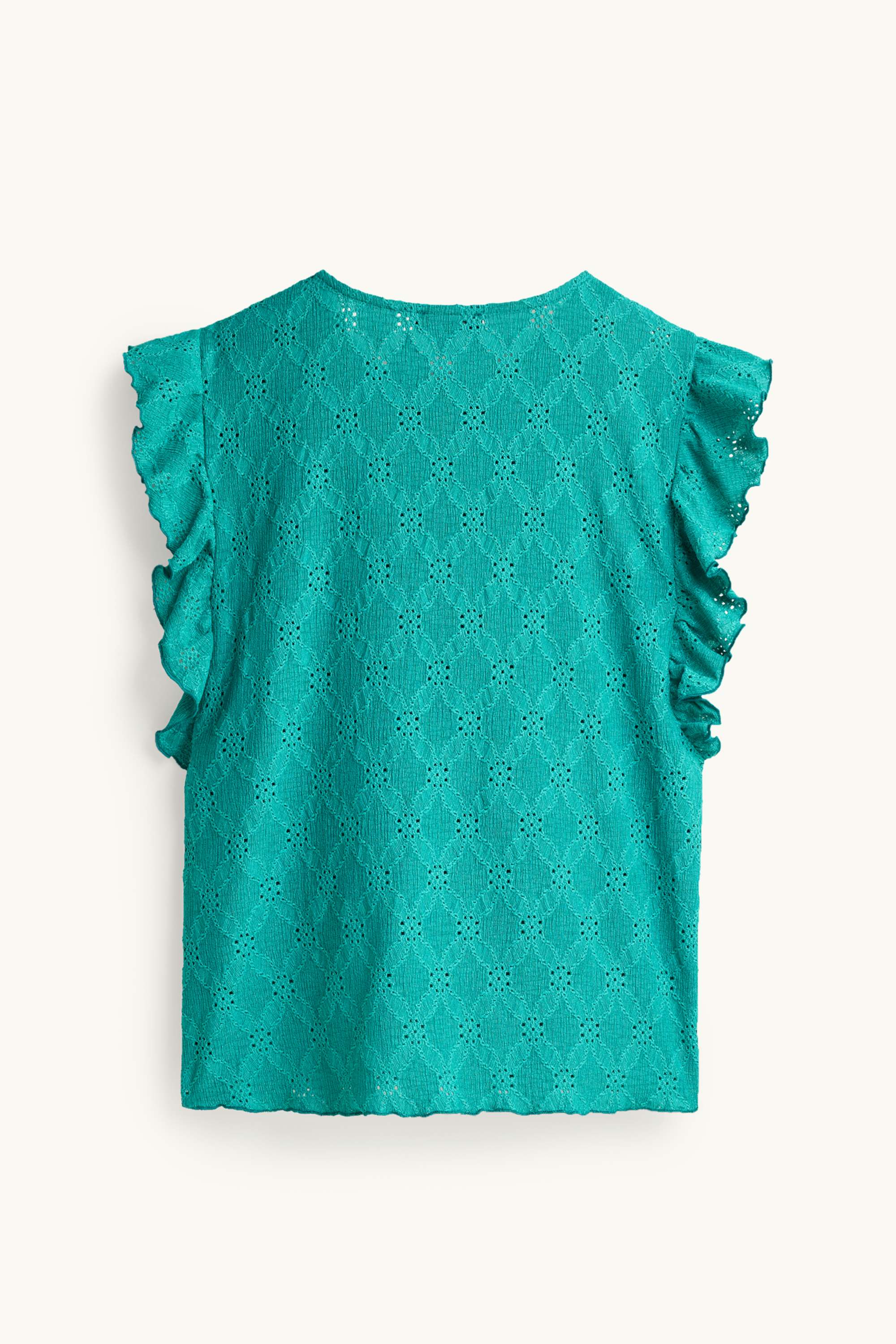 T-shirt - regular fit - broderie anglaise turquoise