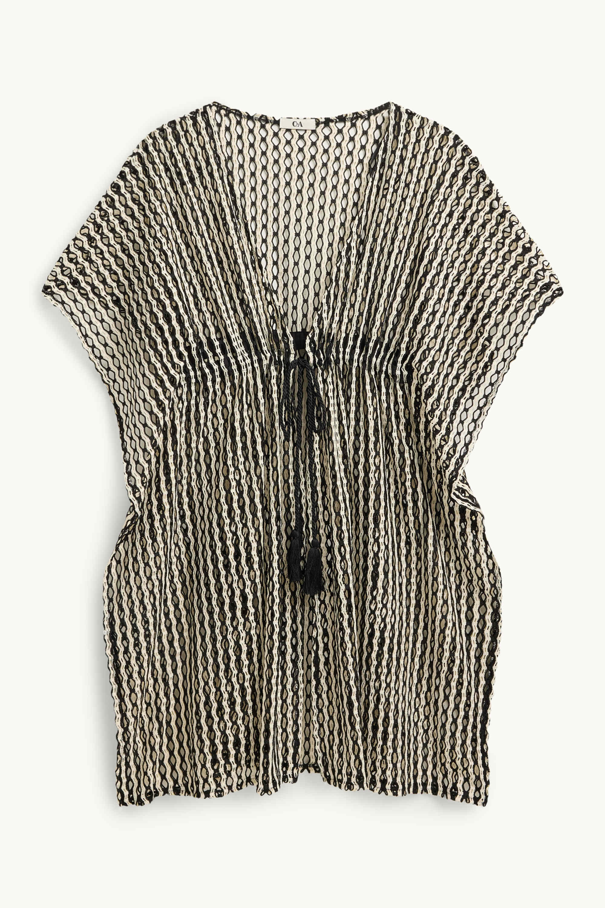 Kaftan - striped white / black