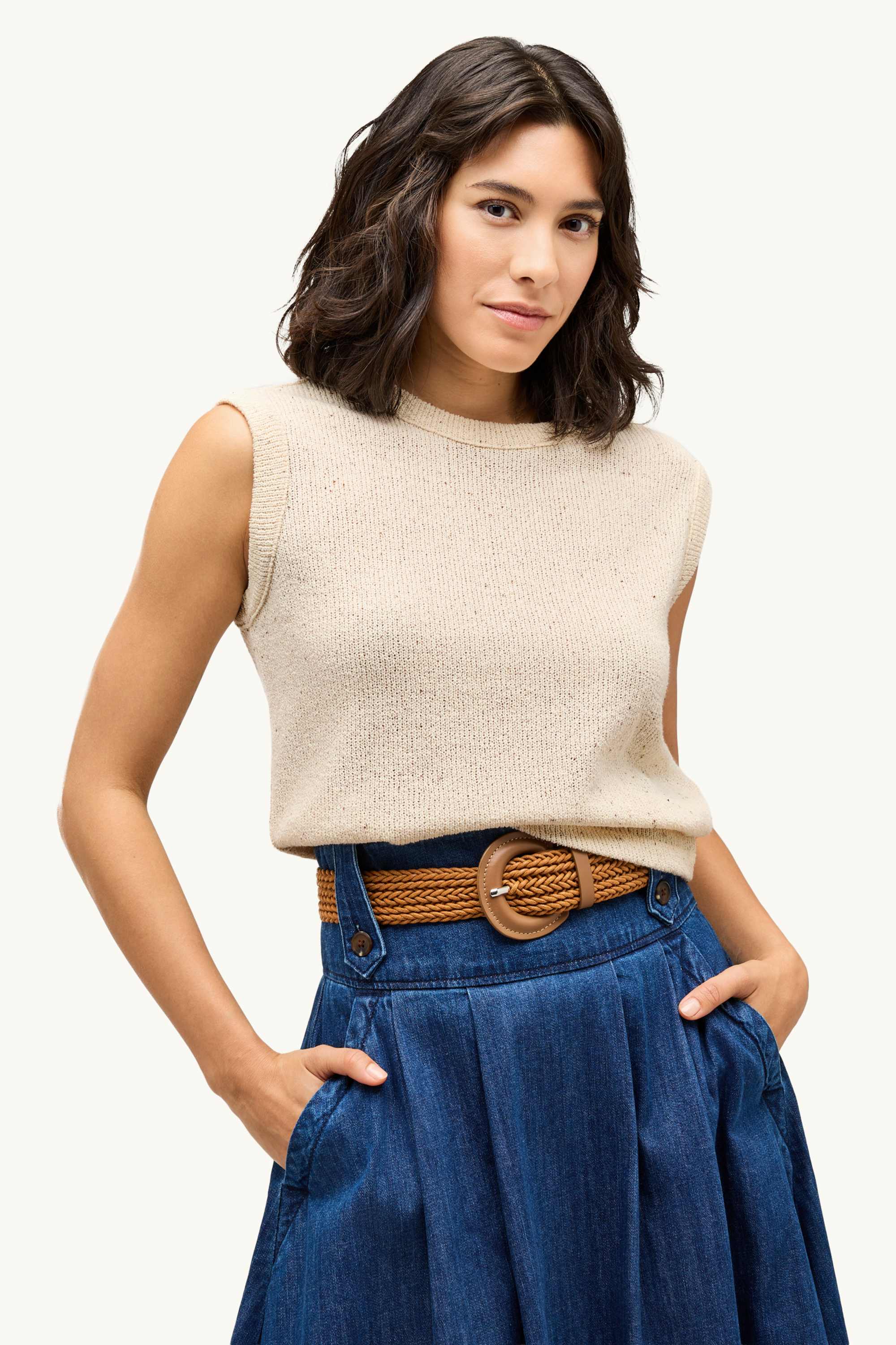 Knitted top cremewhite