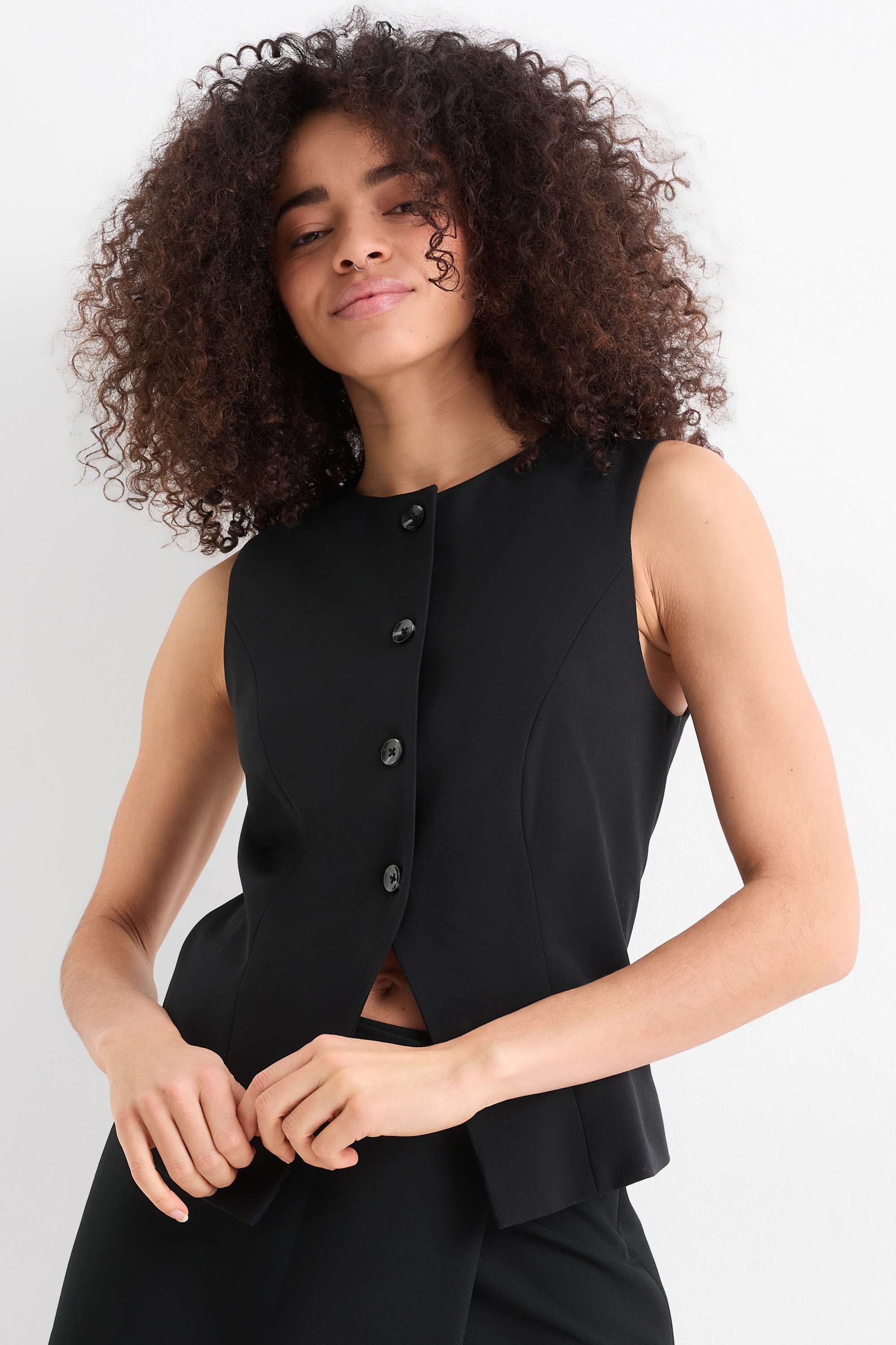 Waistcoat - fitted black