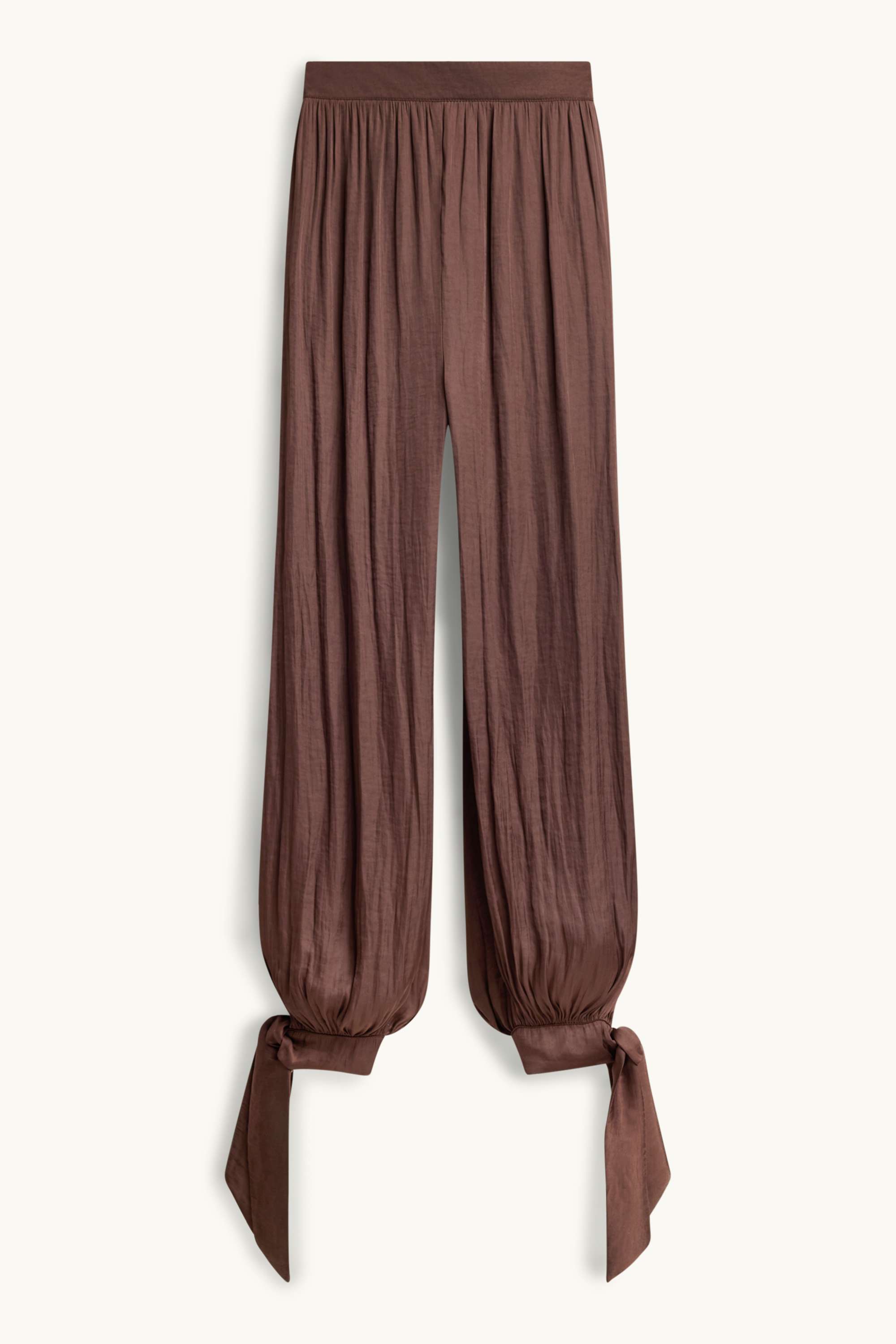 Harem trousers - mid-rise waist - balloon leg dark brown