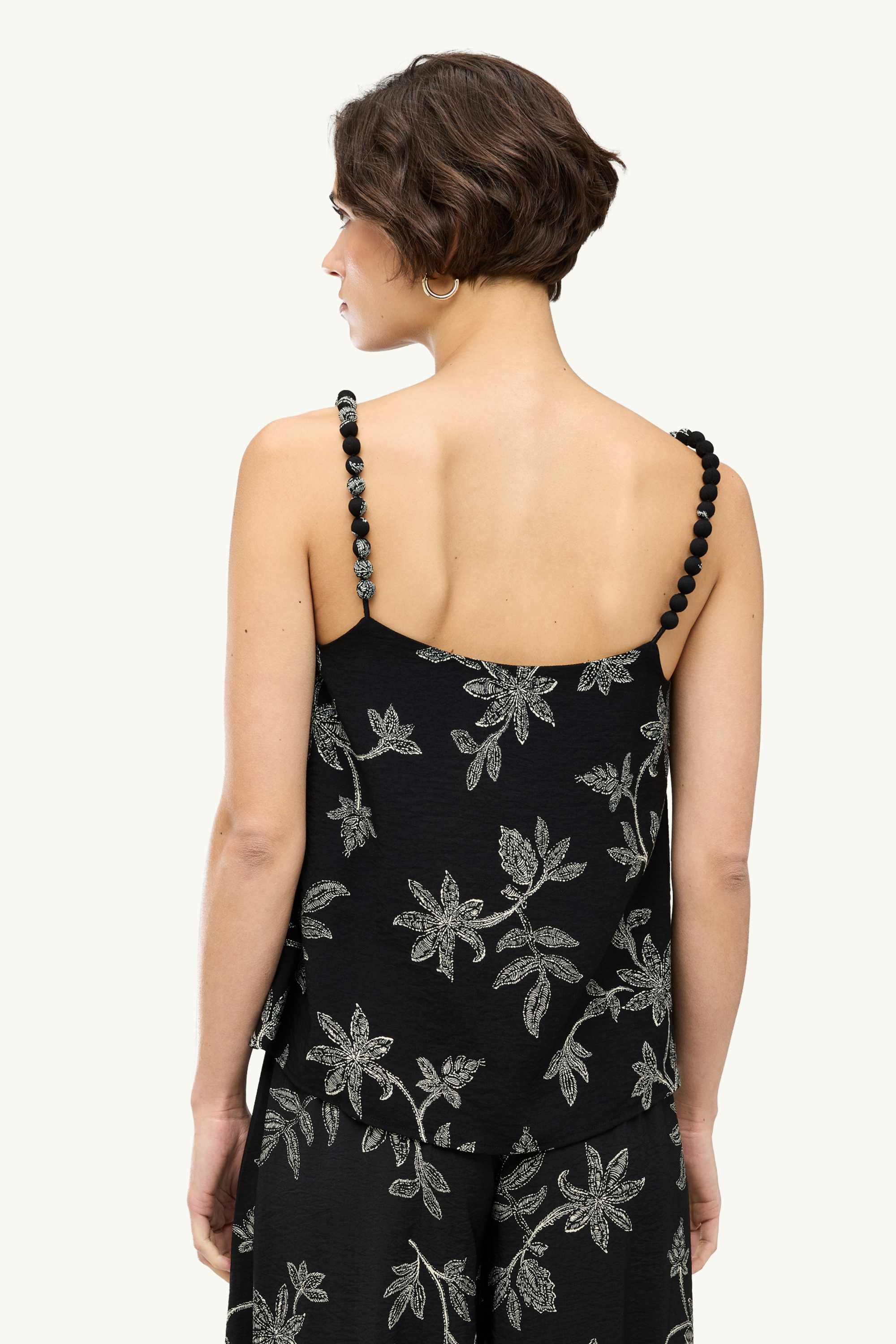 Blouse top - floral black