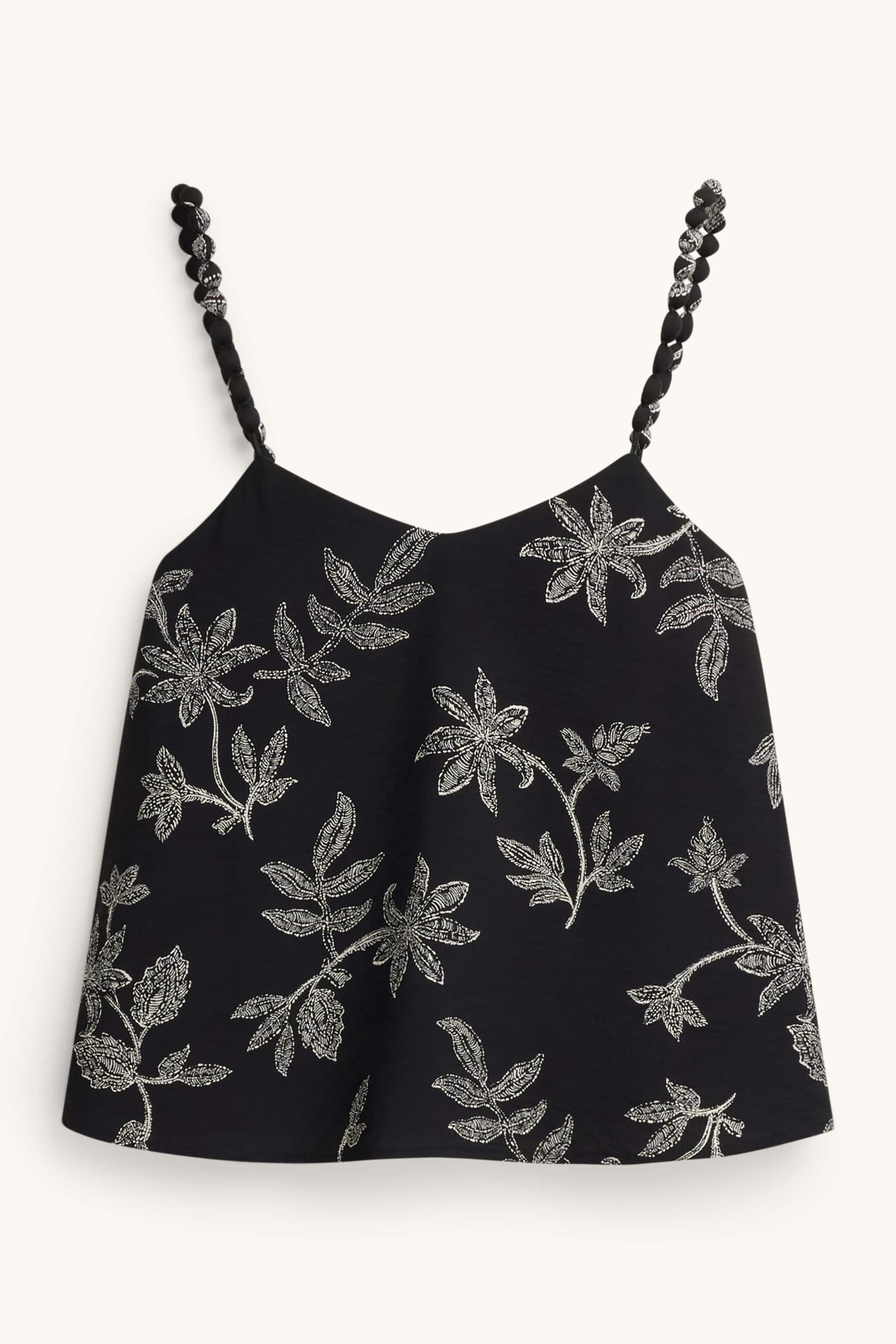 Blouse top - floral black