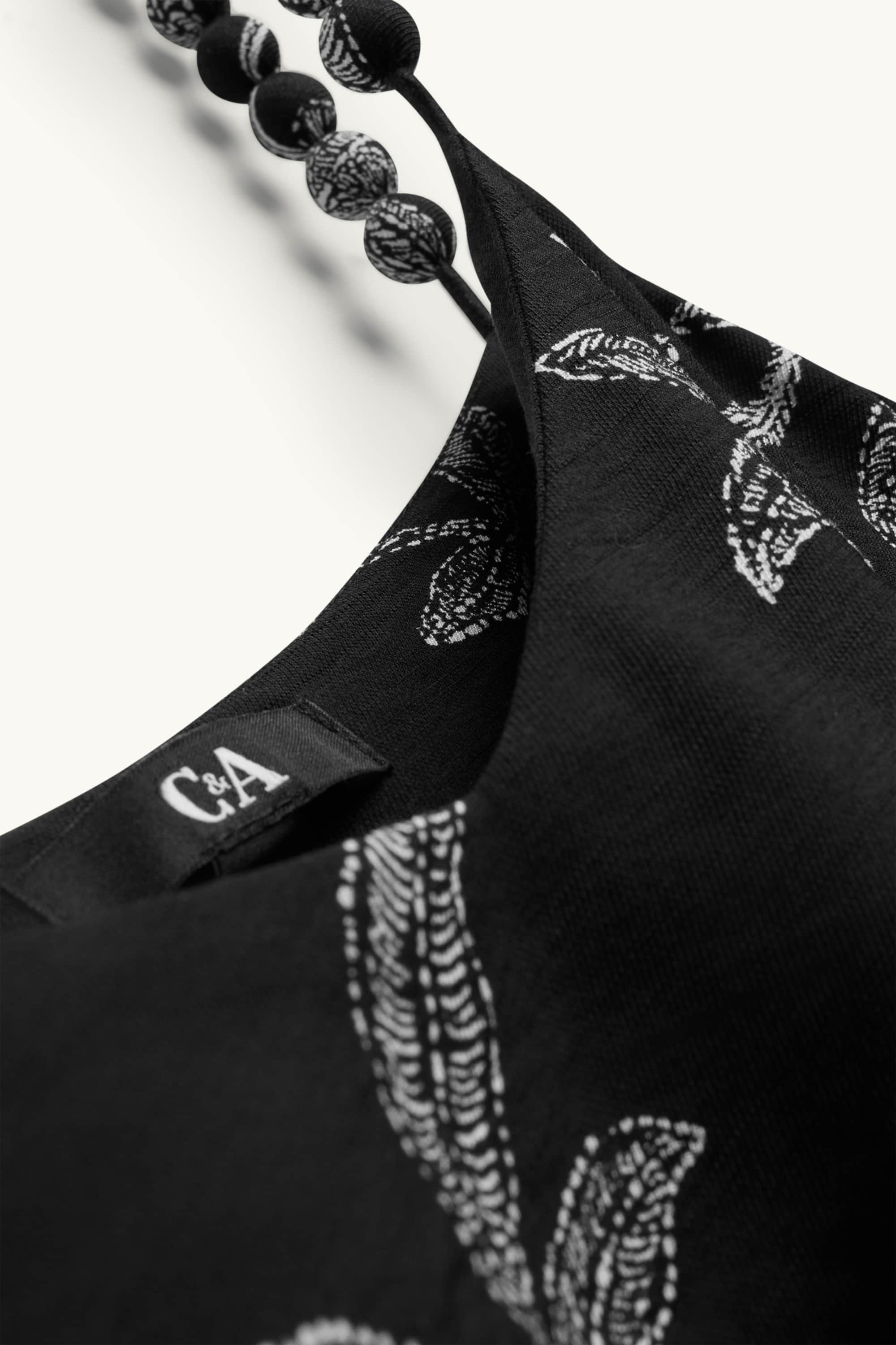 Blouse top - floral black