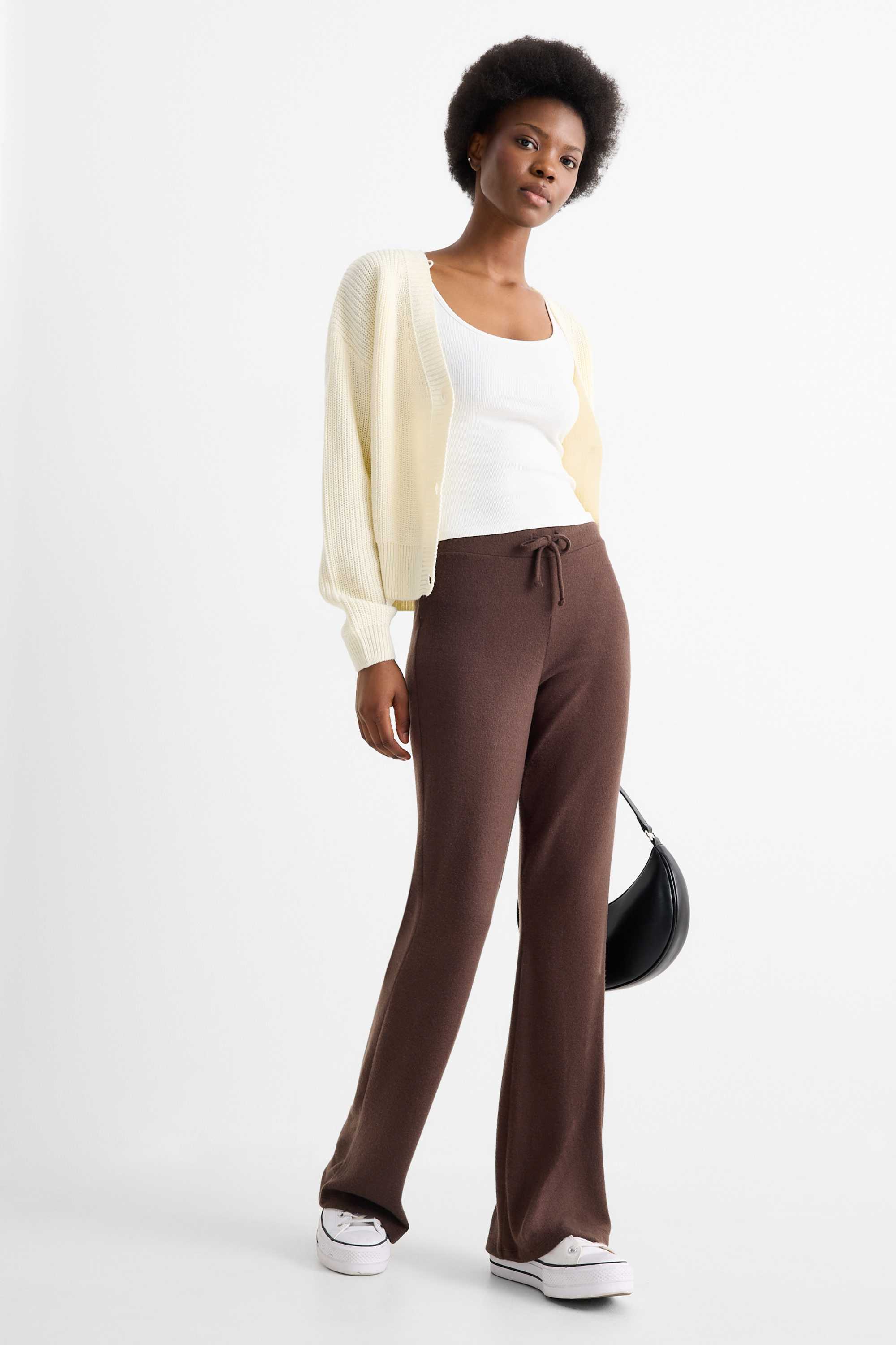 Knitted joggers dark brown
