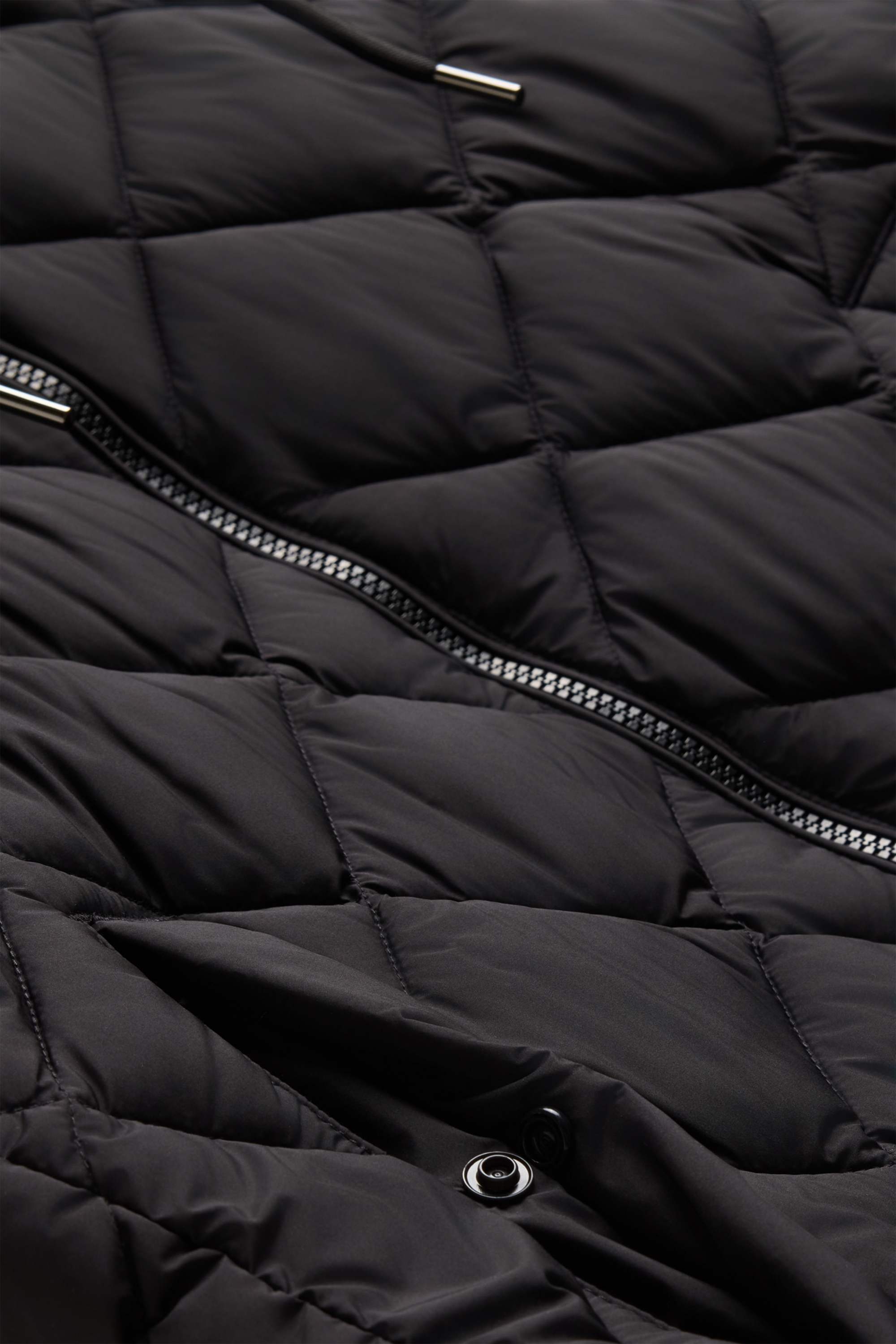 Quilted gilet with hood - water-repellent black