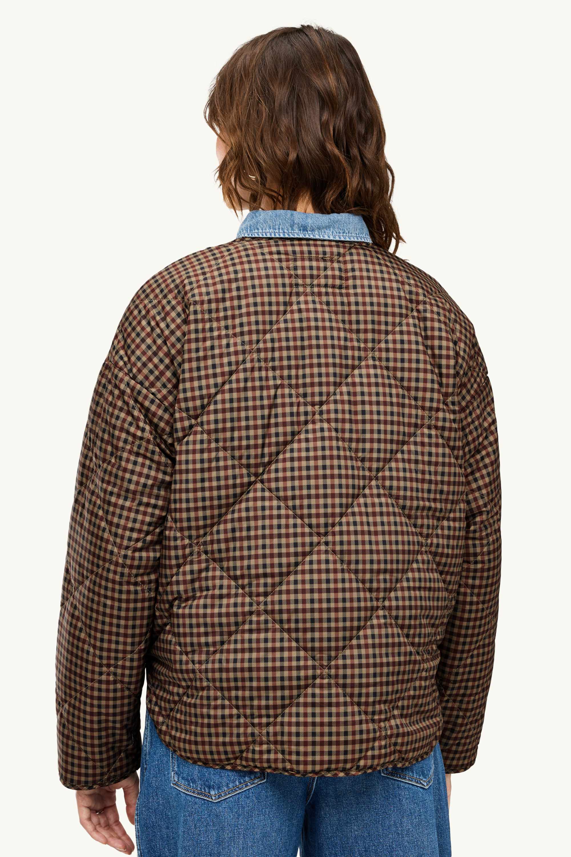 Quilted jacket - check brown