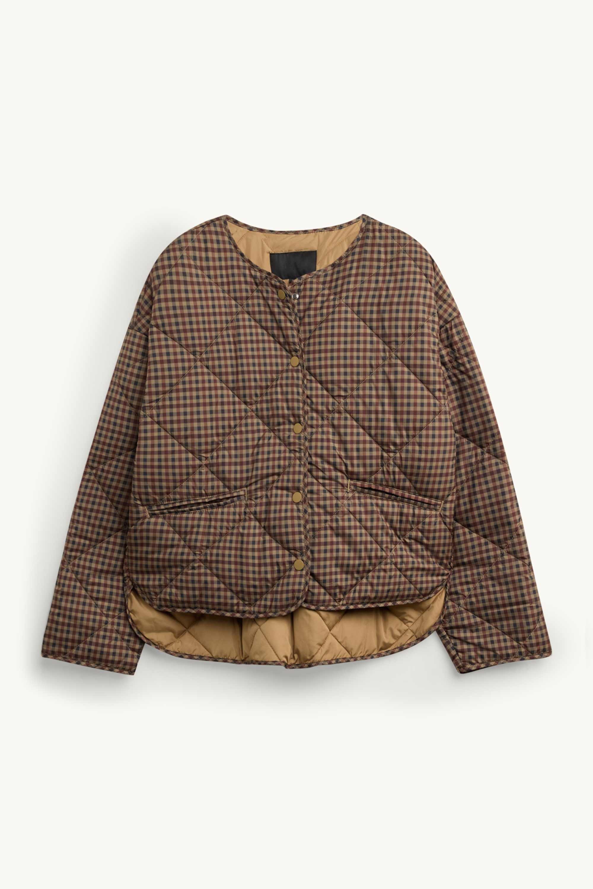 Quilted jacket - check brown
