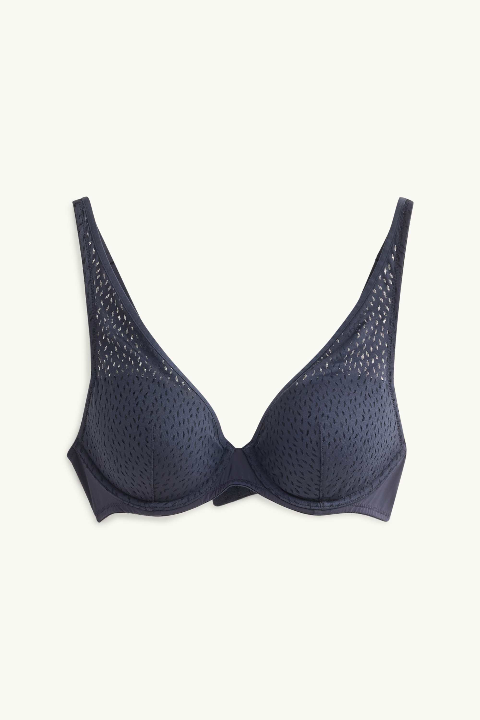 Underwire bra - PLUNGE - padded - textured dark blue