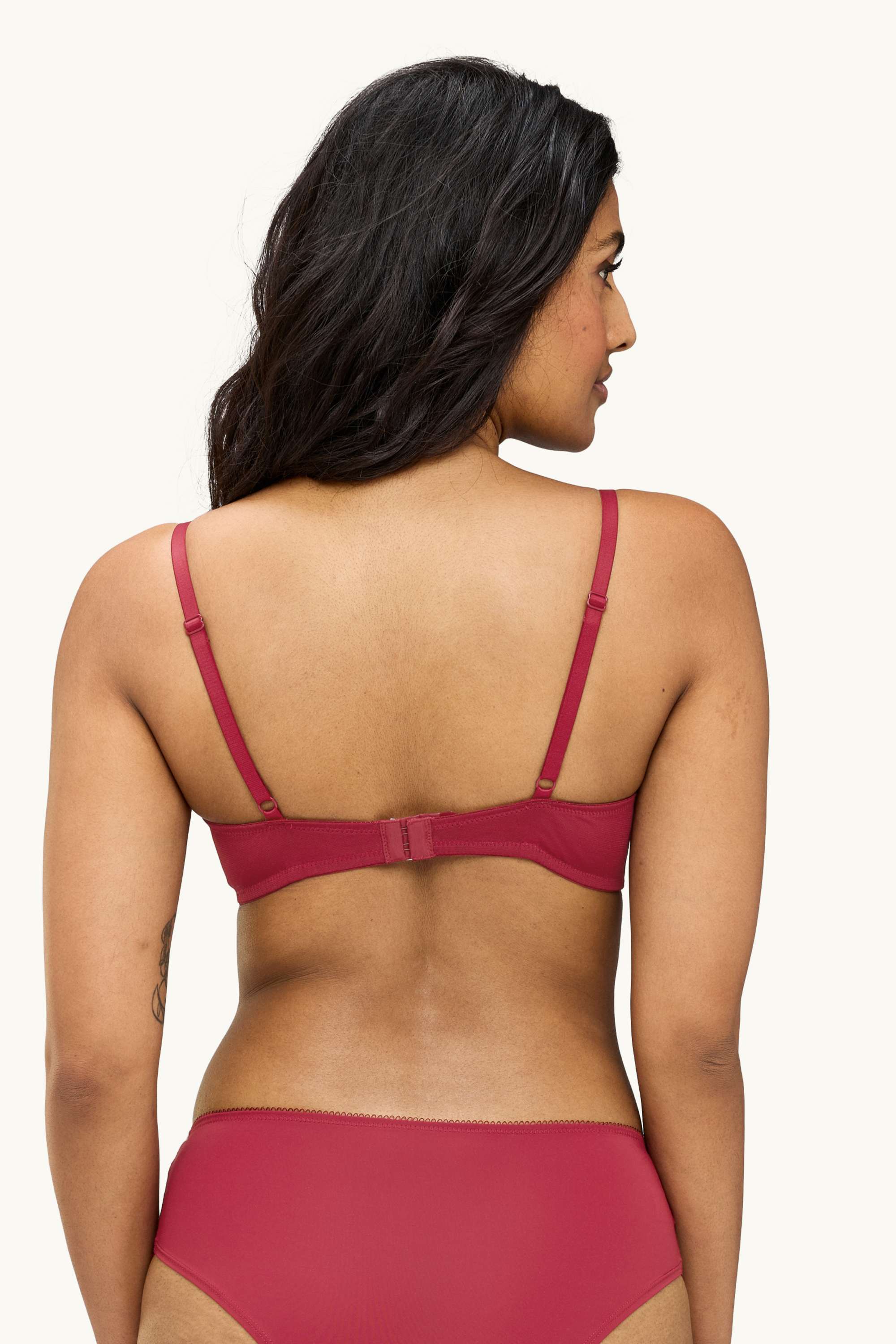 Underwire bra - BALCONETTE - padded red