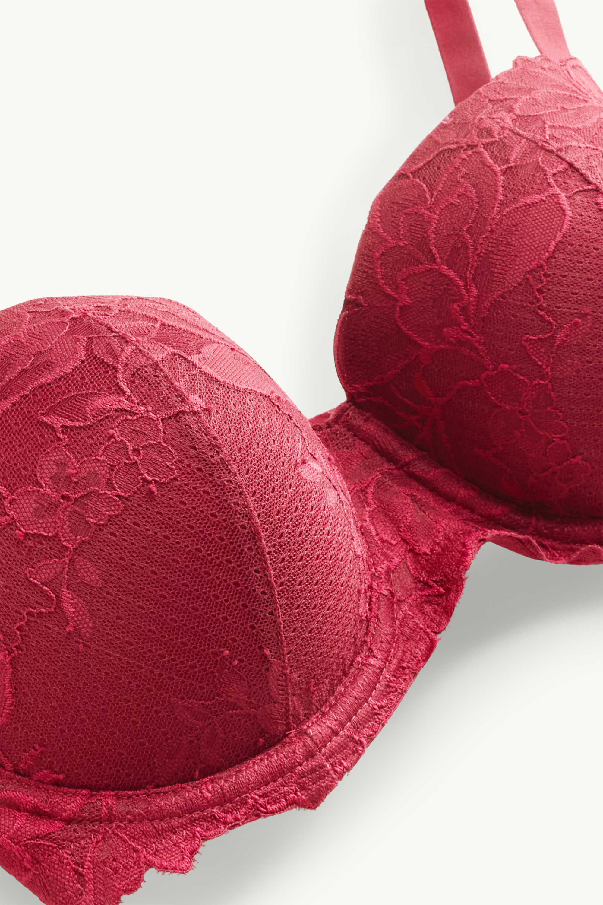 Underwire bra - BALCONETTE - padded red