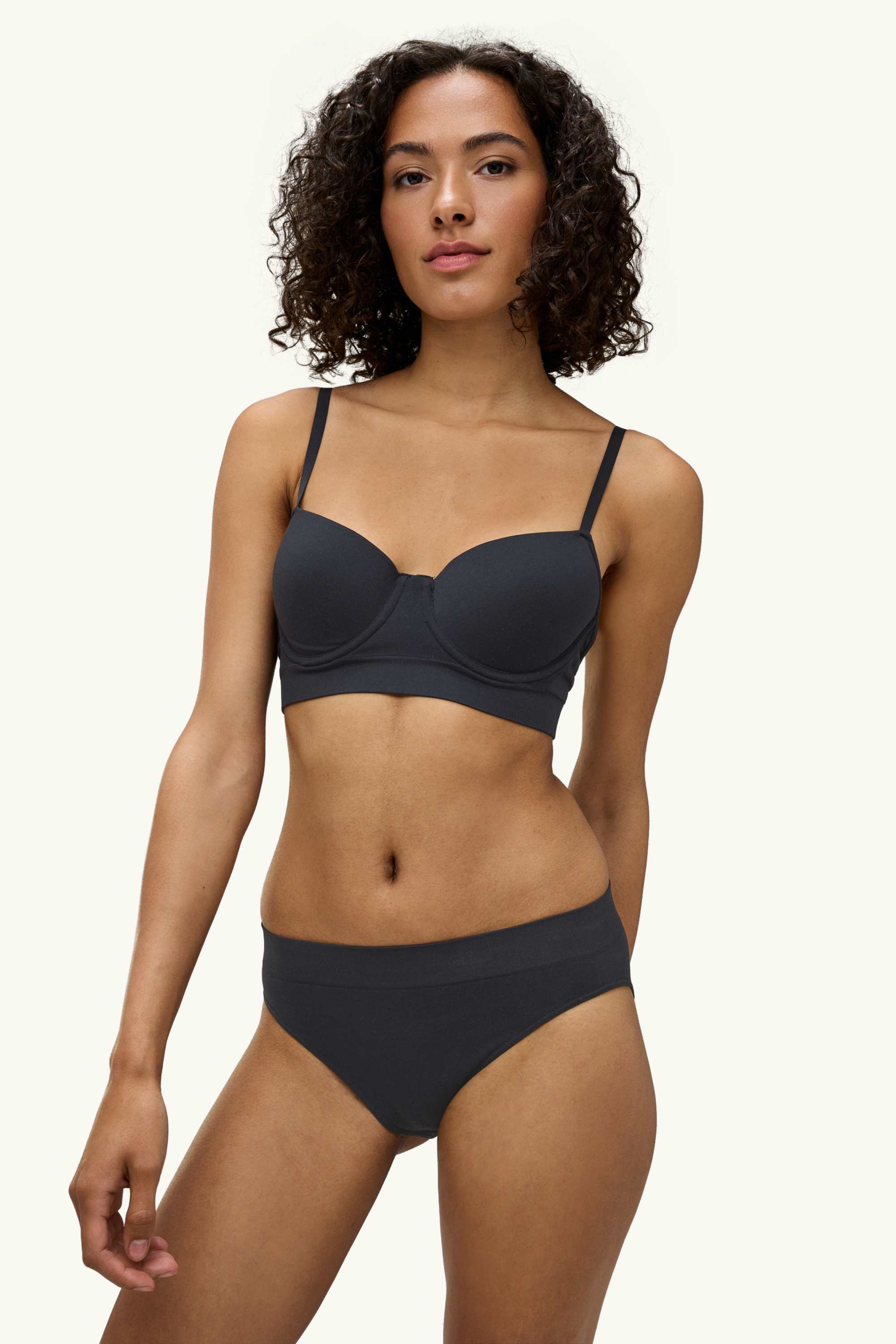 Underwire bra - DEMI - padded black