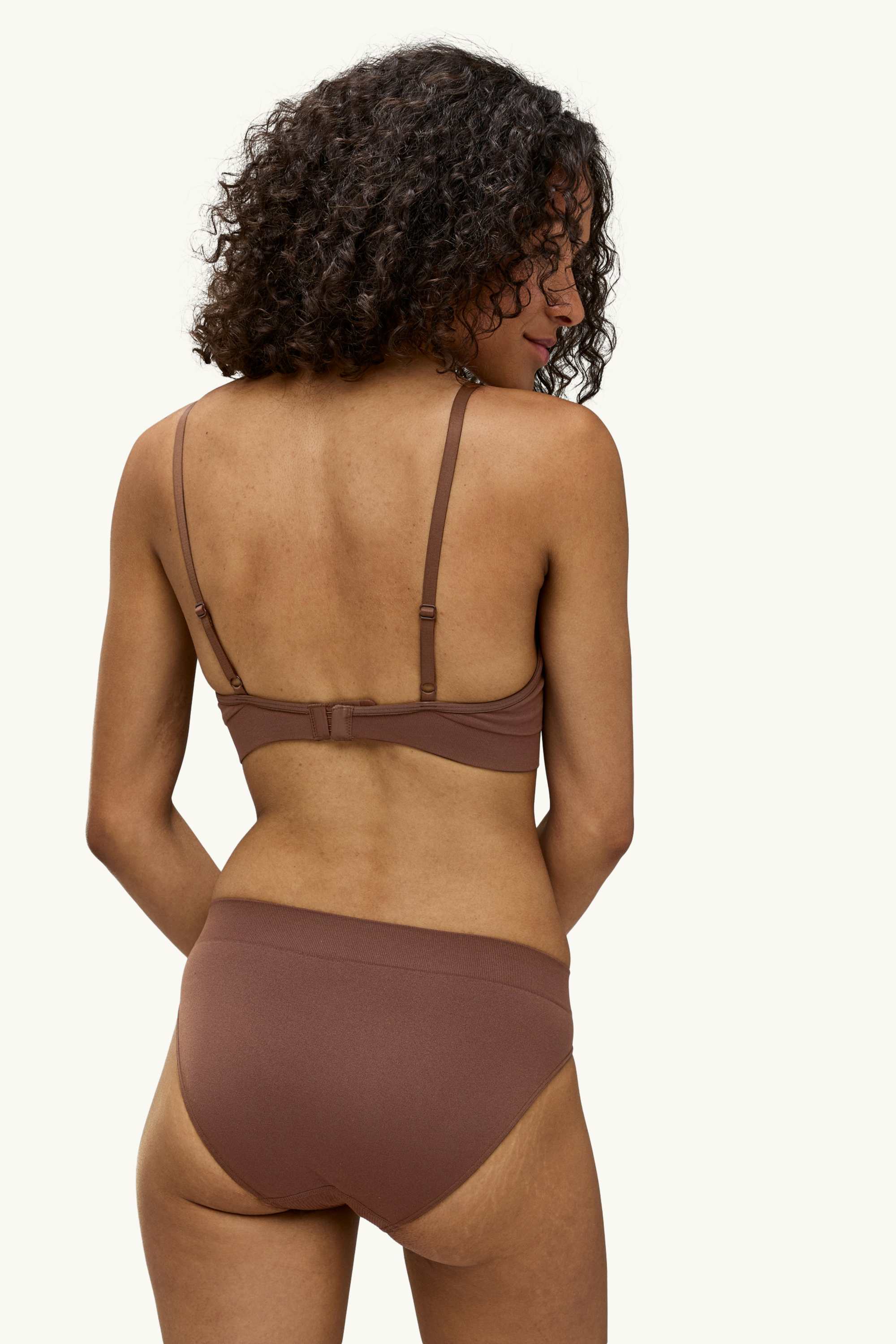 Underwire bra - DEMI - padded brown