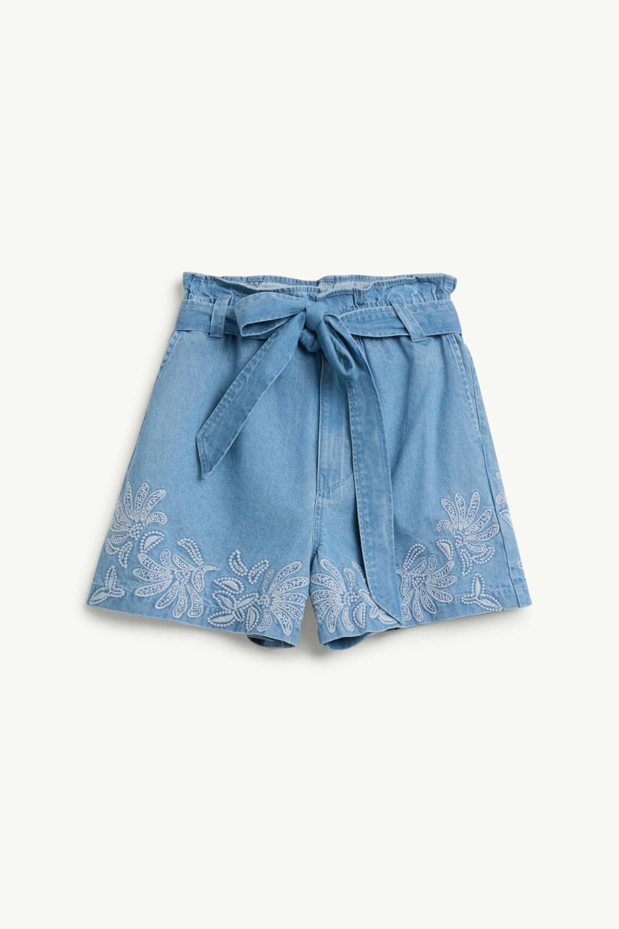 Denim shorts - high waist blue denim