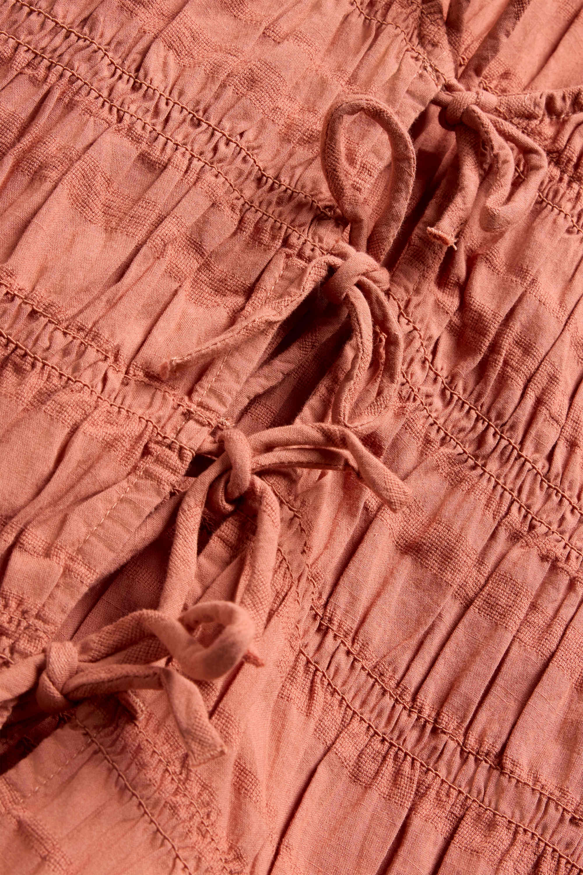 Blouse top - smocked orange
