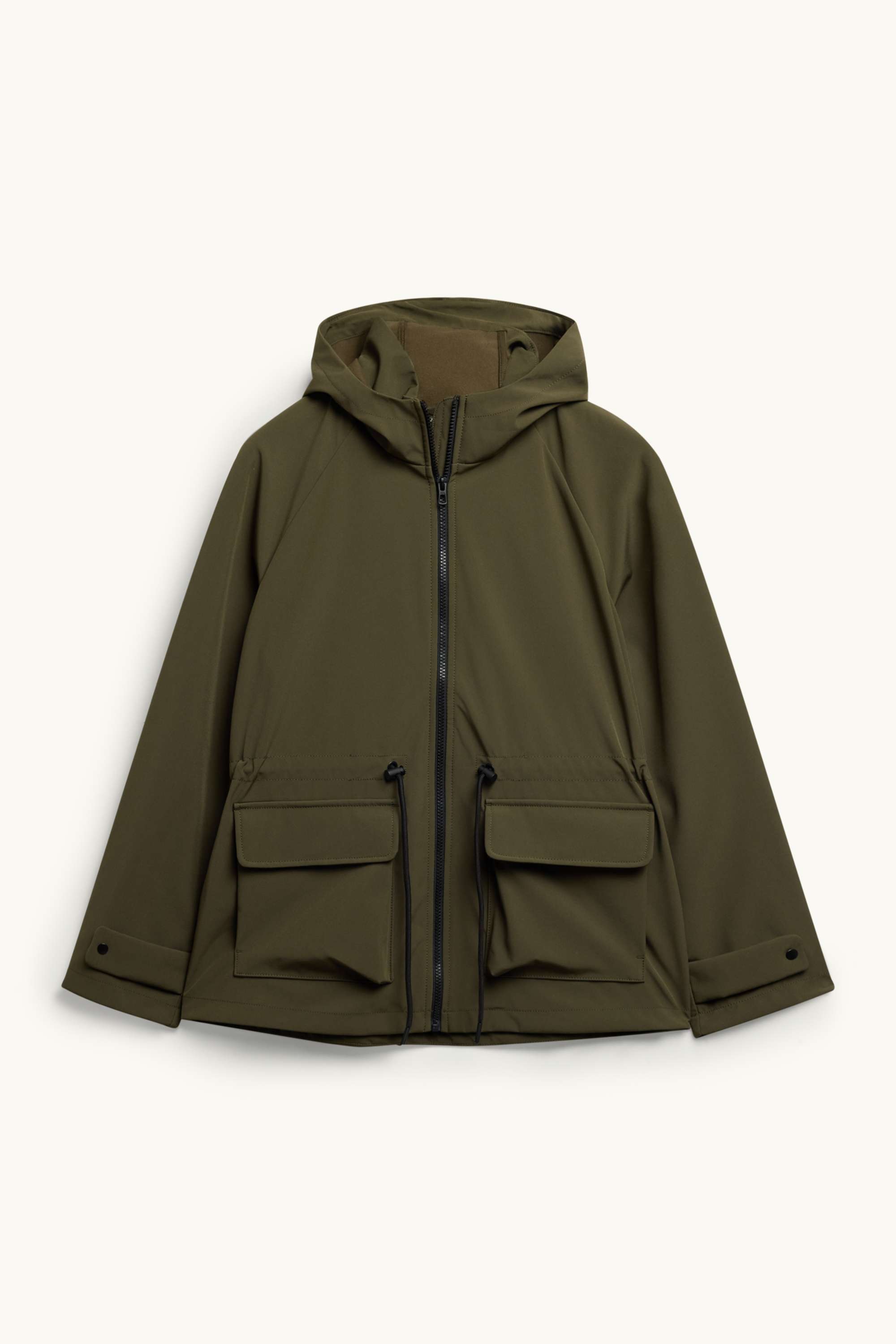 Softshell jacket with hood - water-repellent - 4 Way Stretch dark green