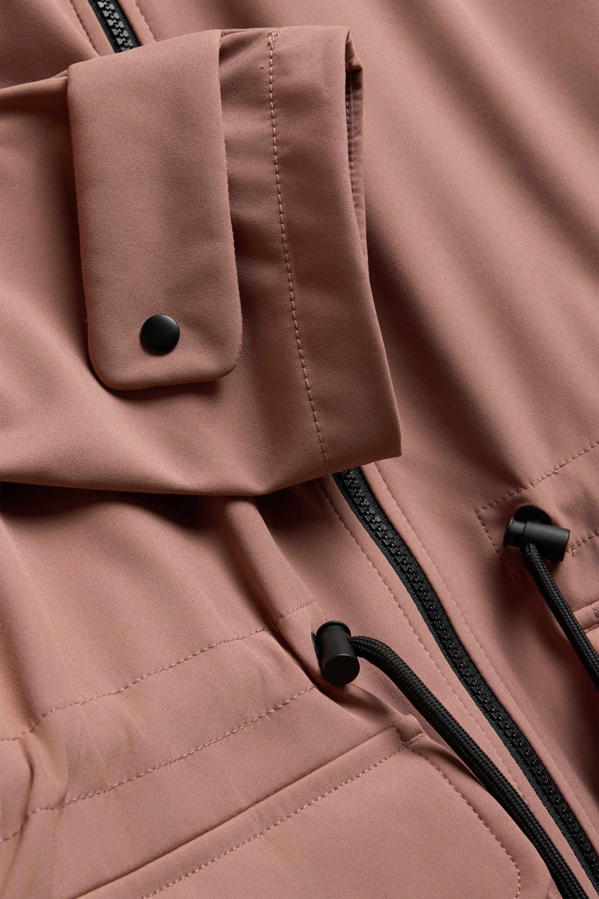 Softshell jacket with hood - water-repellent - 4 Way Stretch salmon coloured