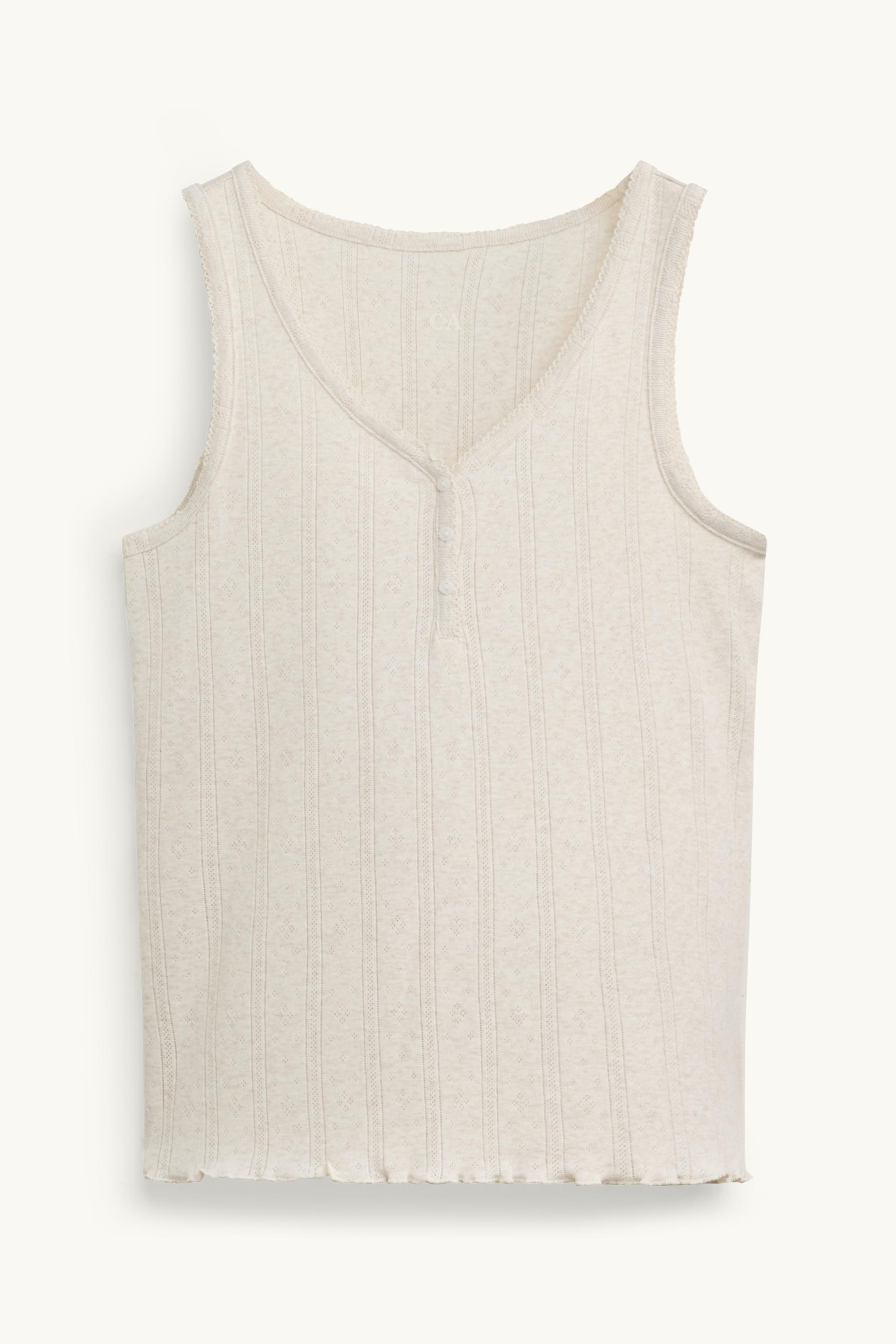Short pointelle pyjamas beige