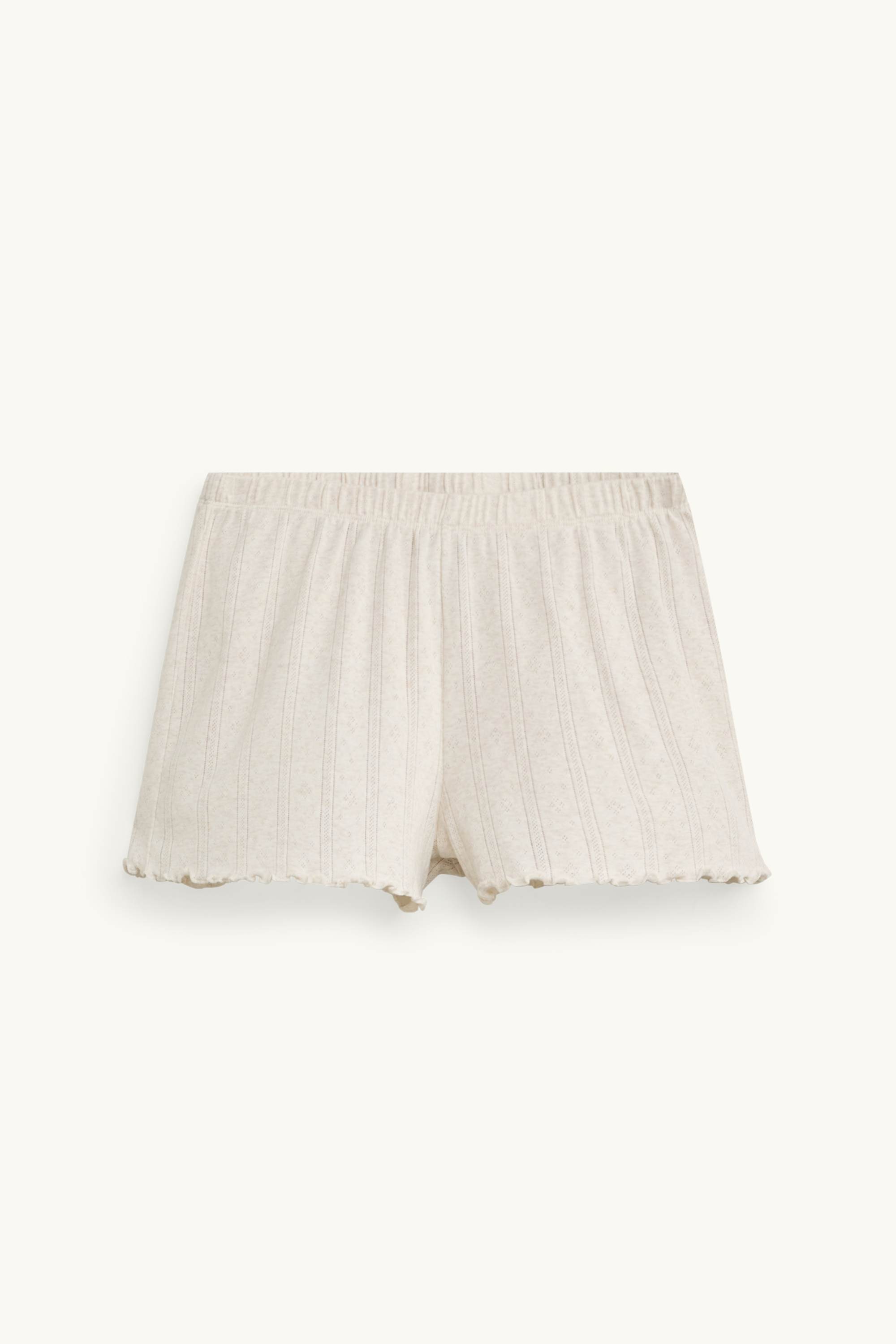 Short pointelle pyjamas beige