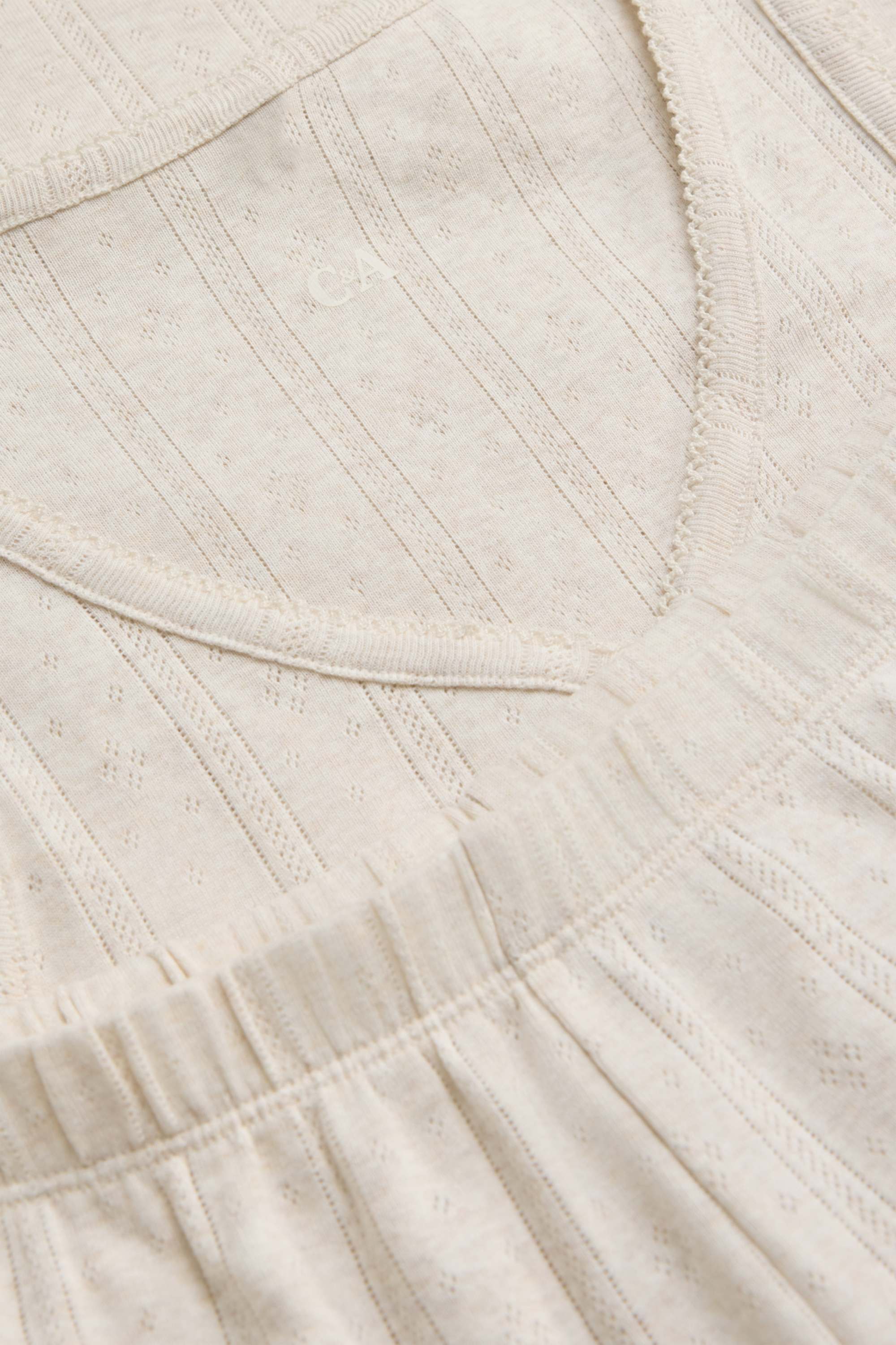 Short pointelle pyjamas beige