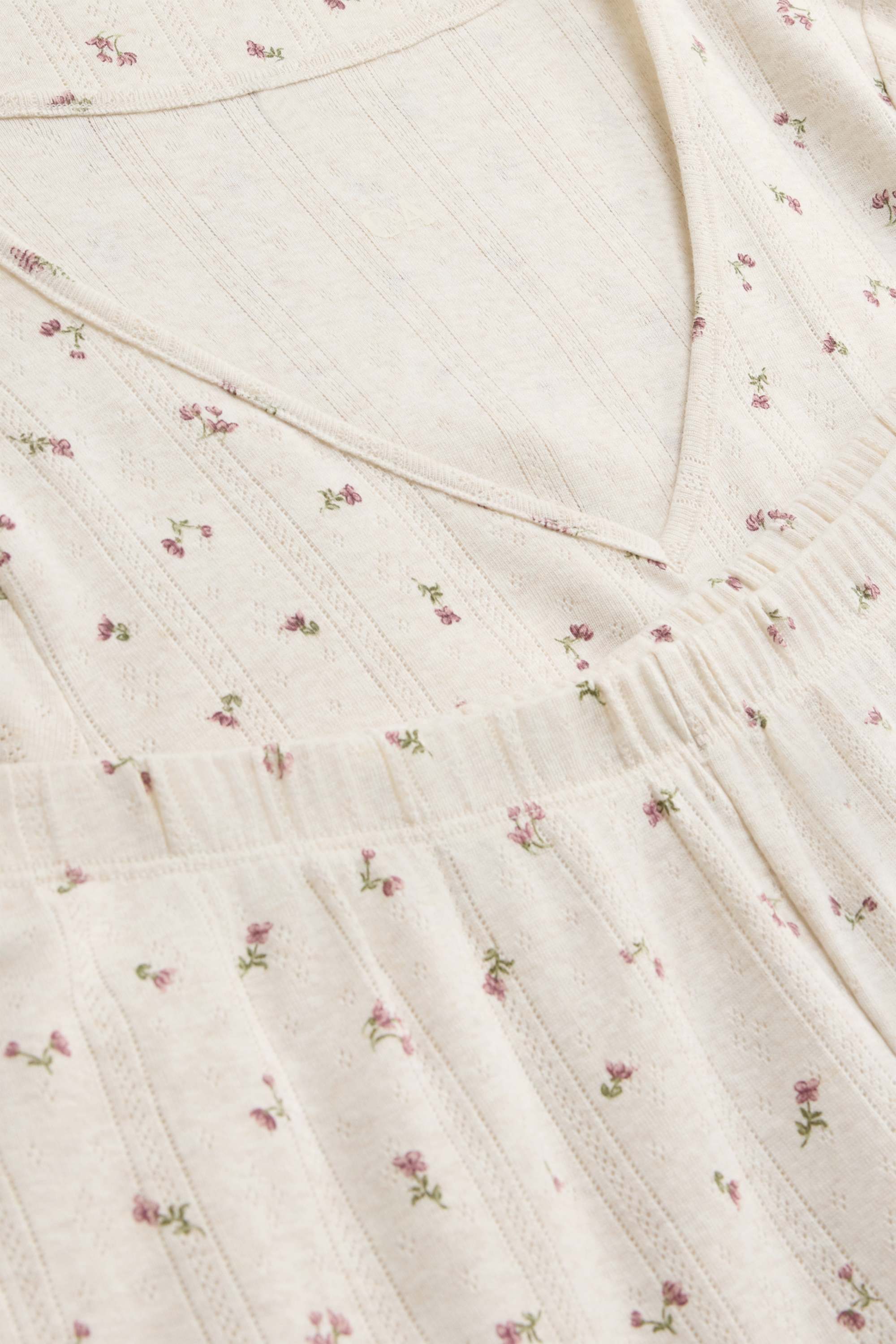 Pointelle pyjamas - floral creme