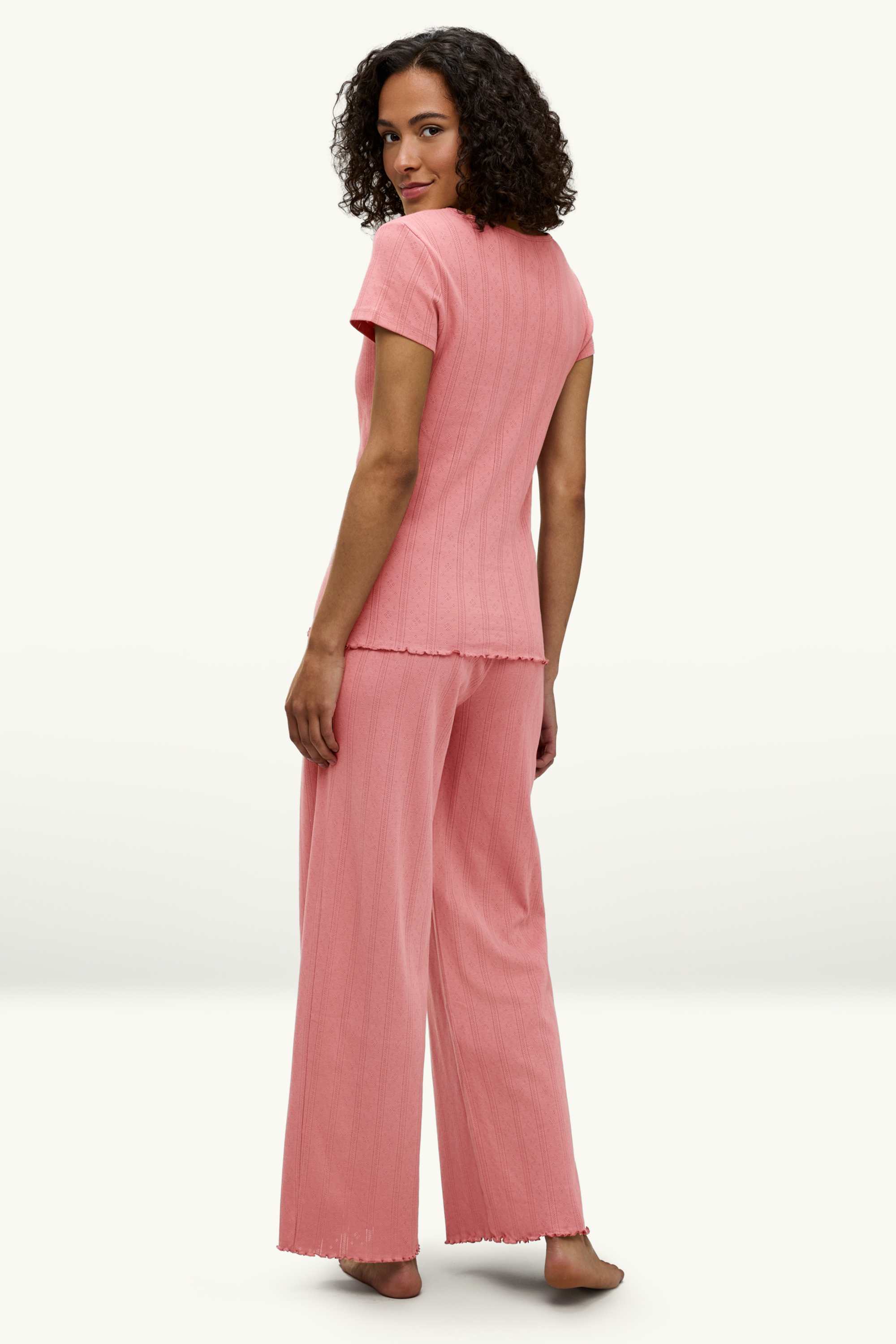 Pointelle pyjamas coral