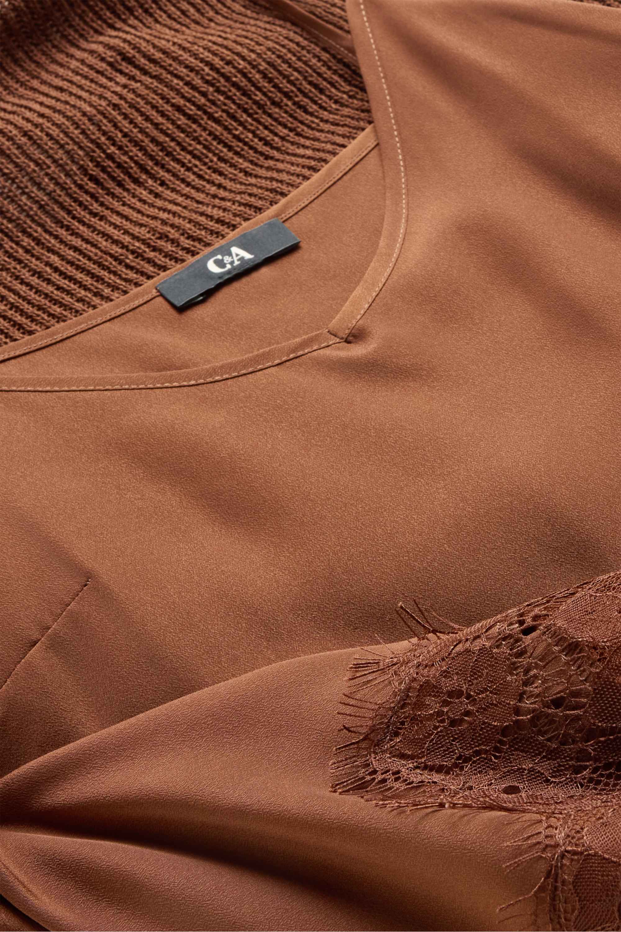 Set - slipover and top - 2 piece brown
