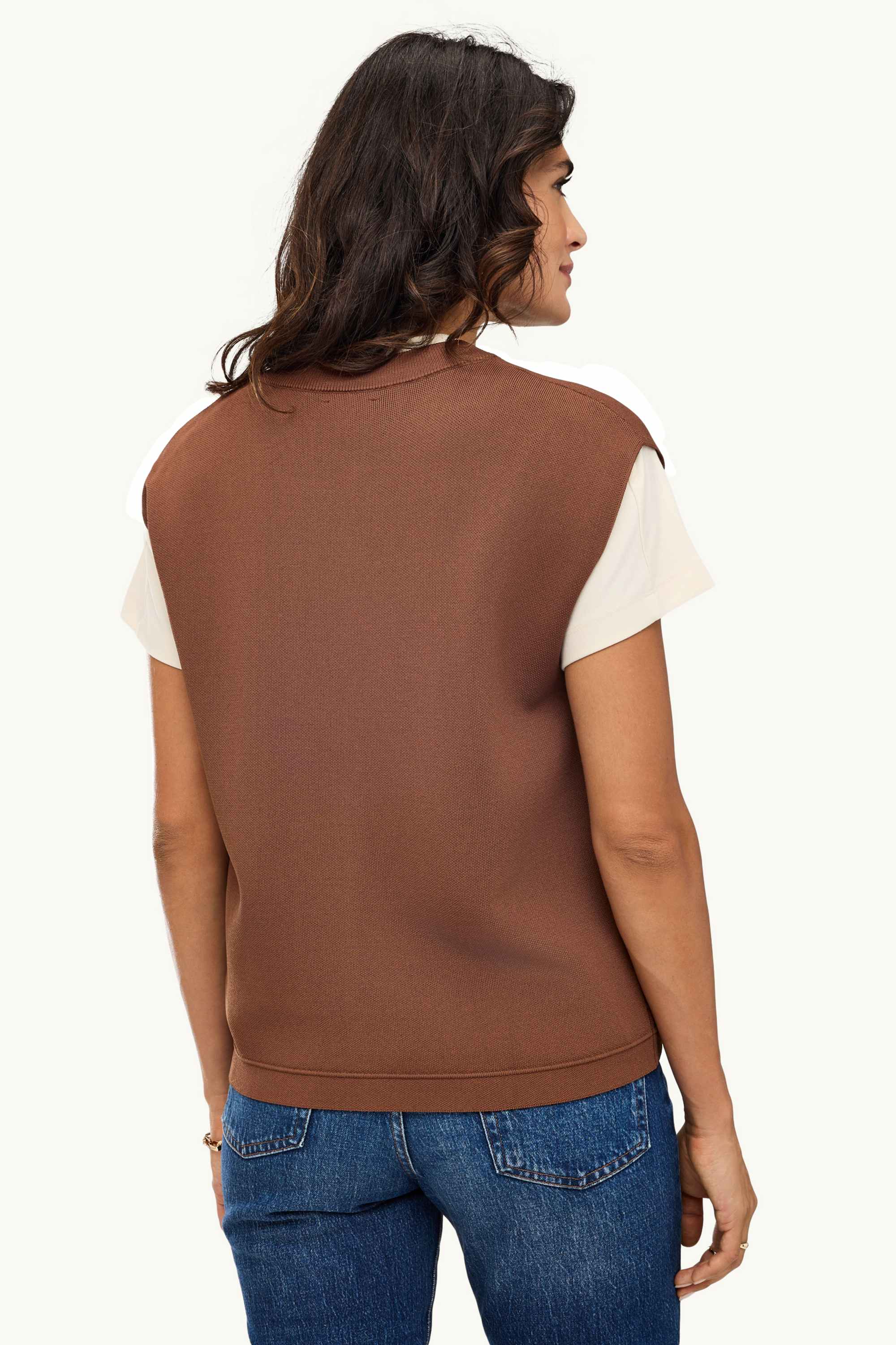 Knitted waistcoat brown