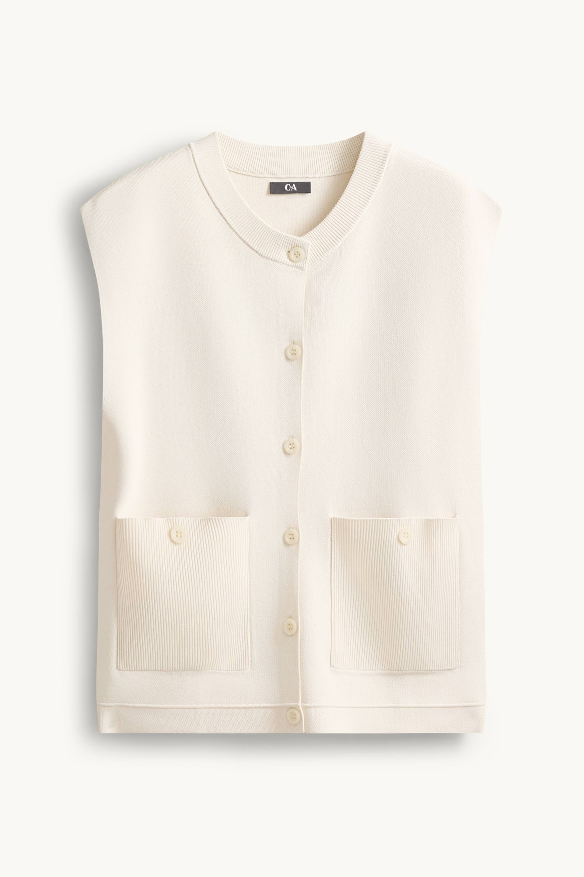 Knitted waistcoat cremewhite