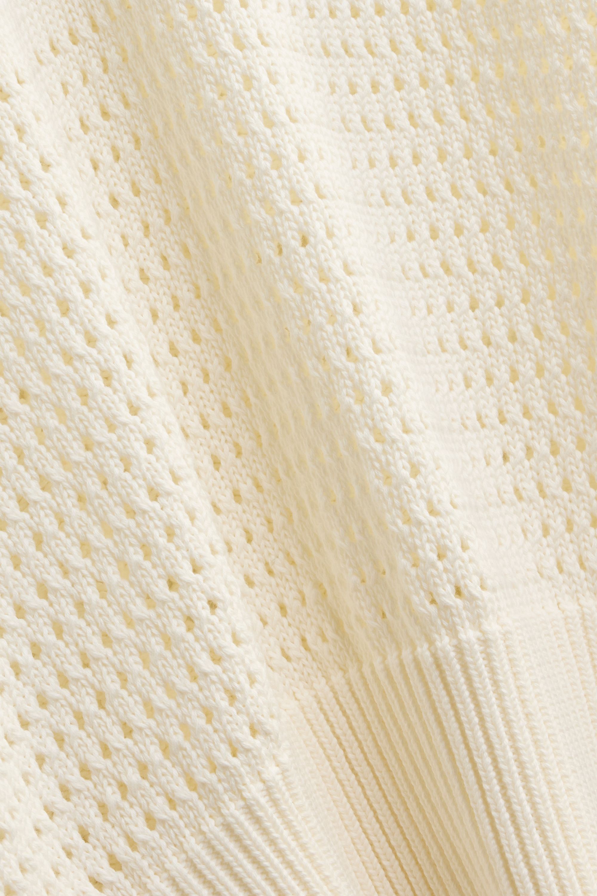 Knitted jumper - short sleeve - textured cremewhite