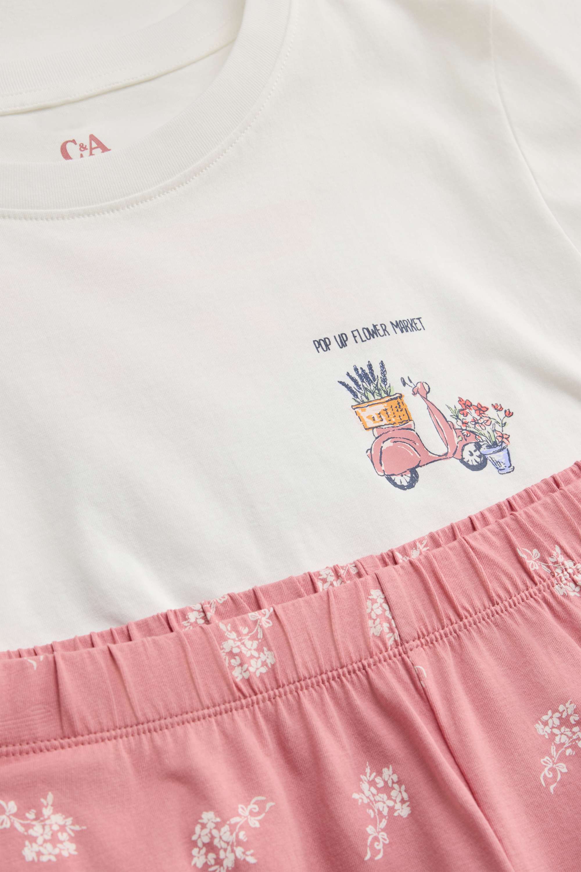 Short pyjamas white / rose