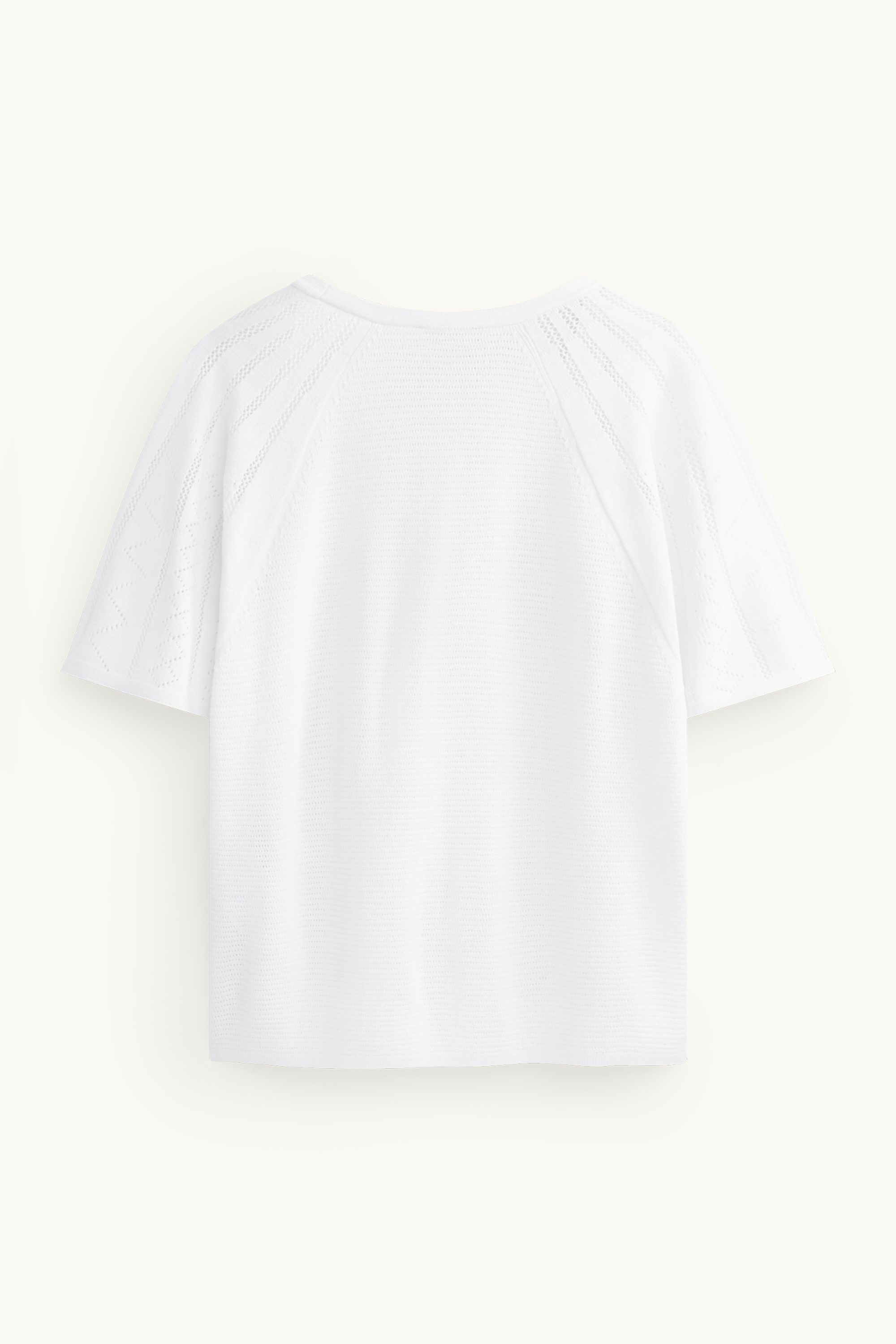 Knitted jumper - short sleeve white