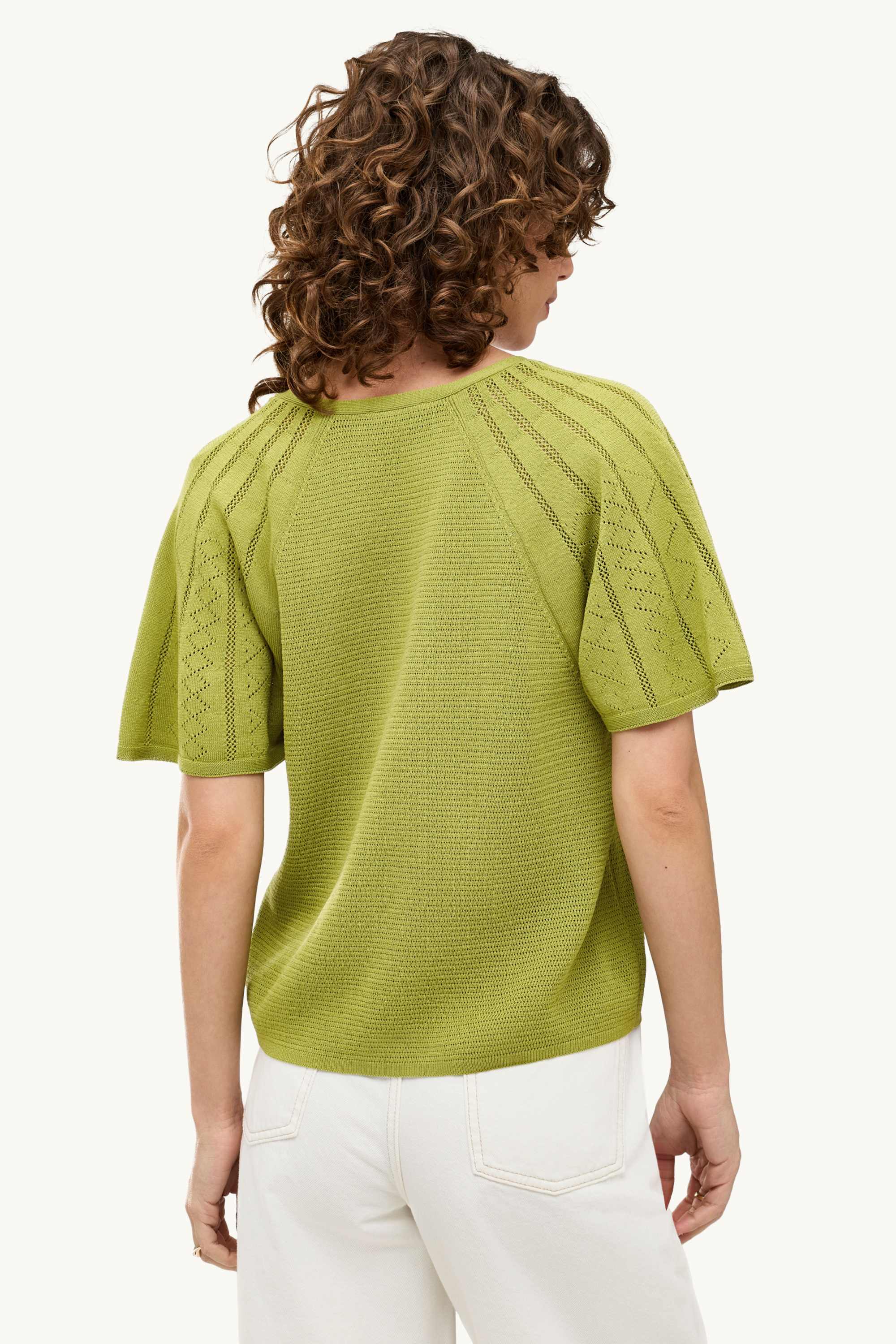 Knitted jumper - short sleeve green