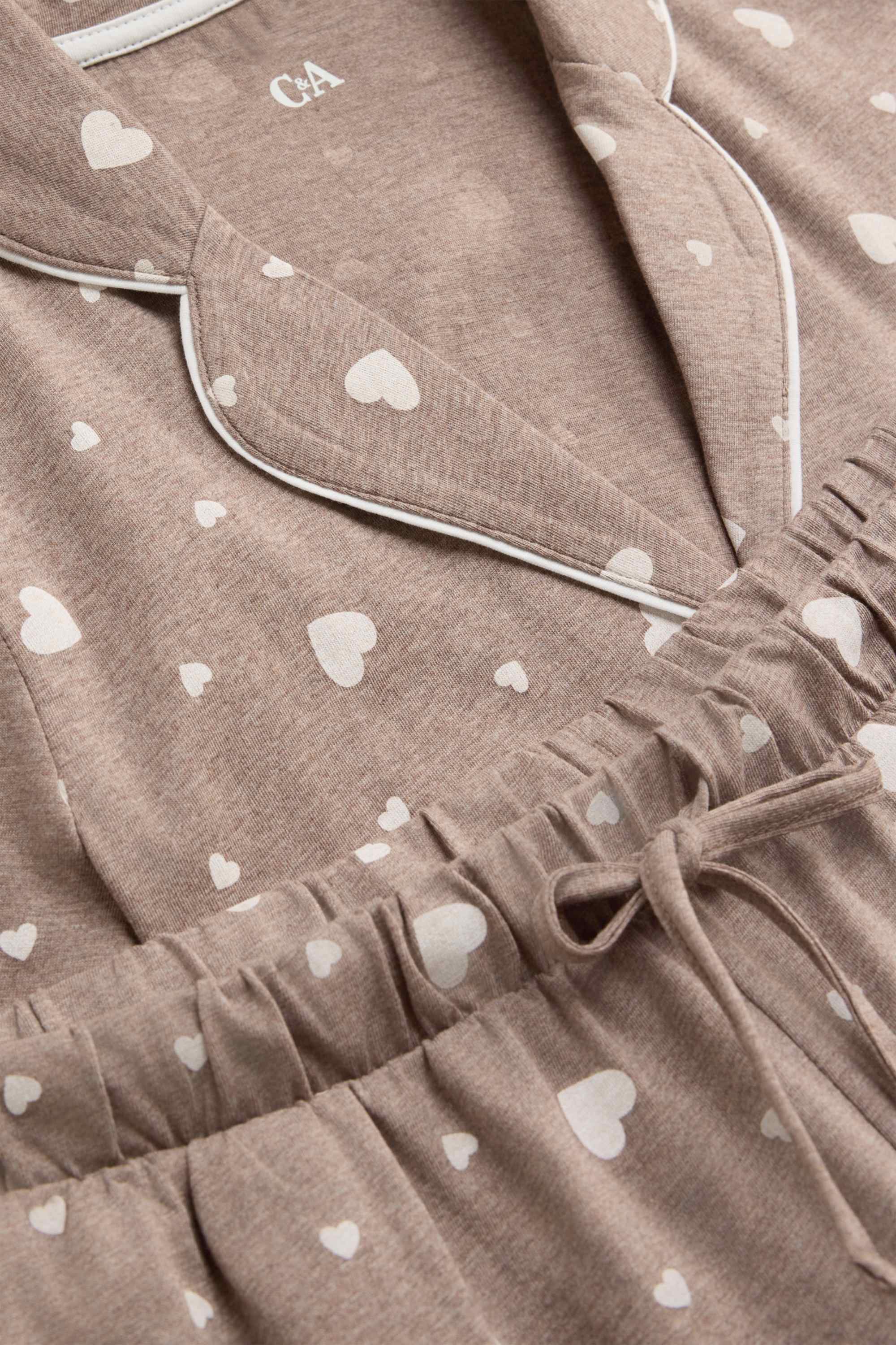 Short pyjamas - patterned taupe