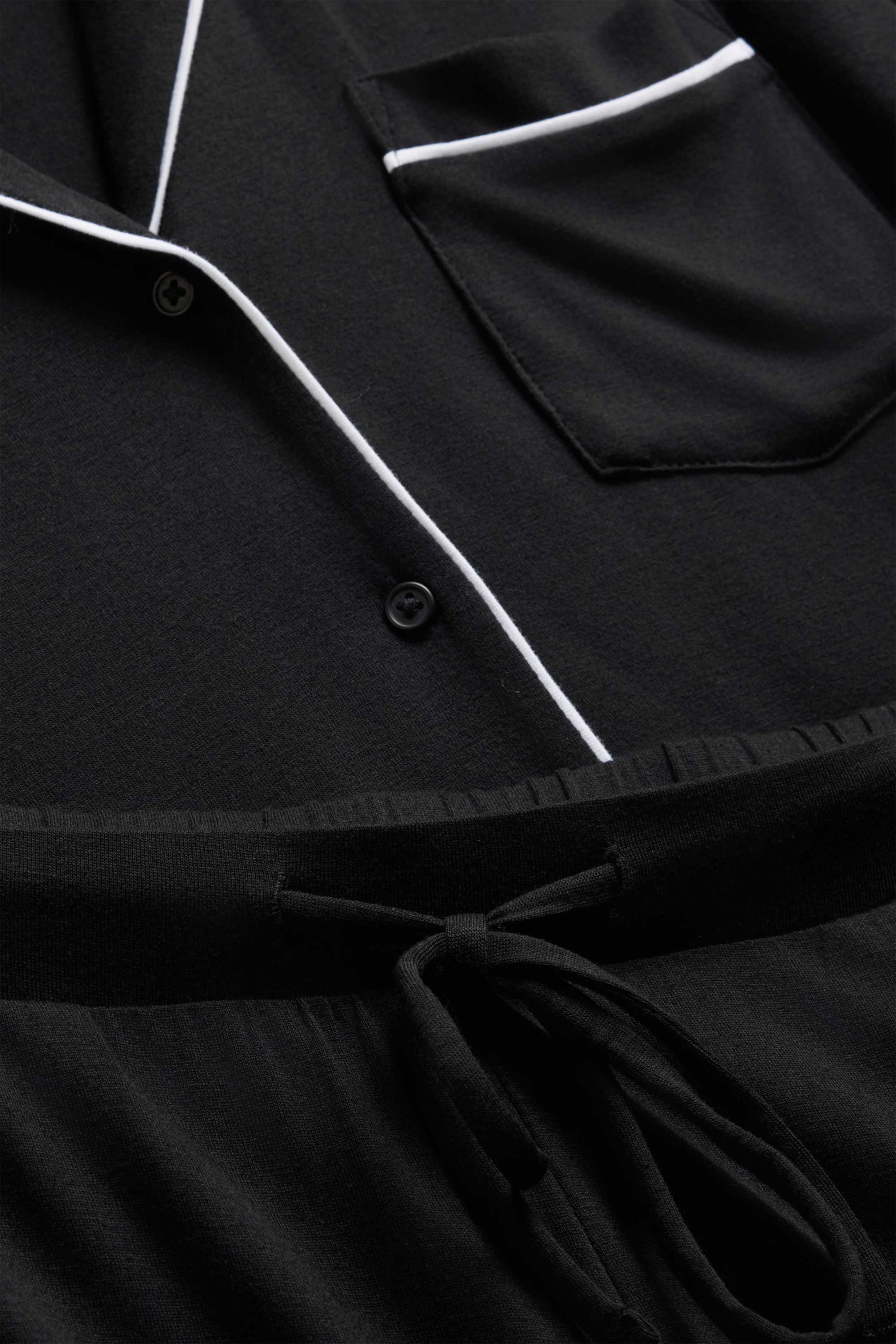 Short viscose pyjamas black