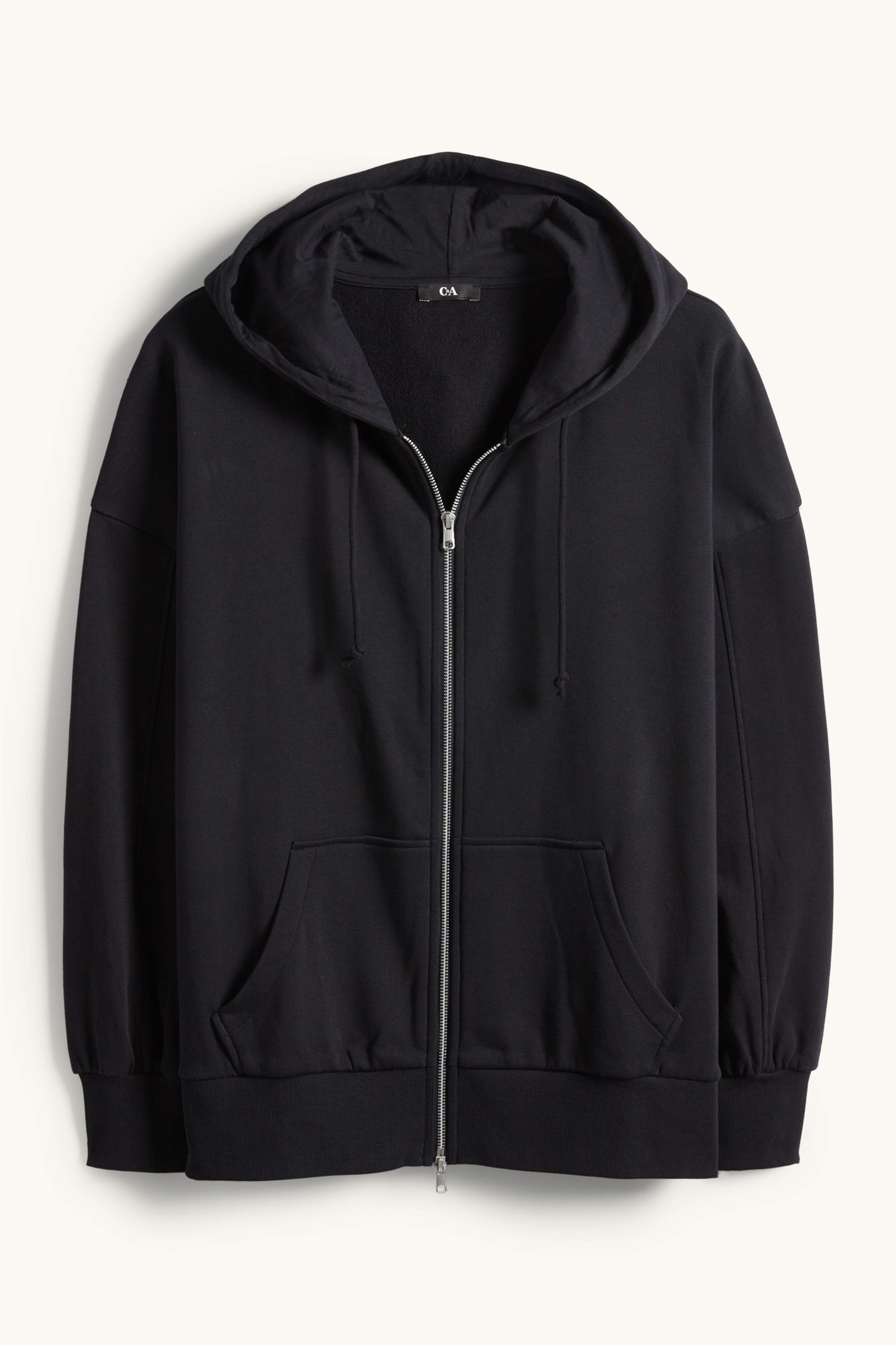 Zip-through hoodie black