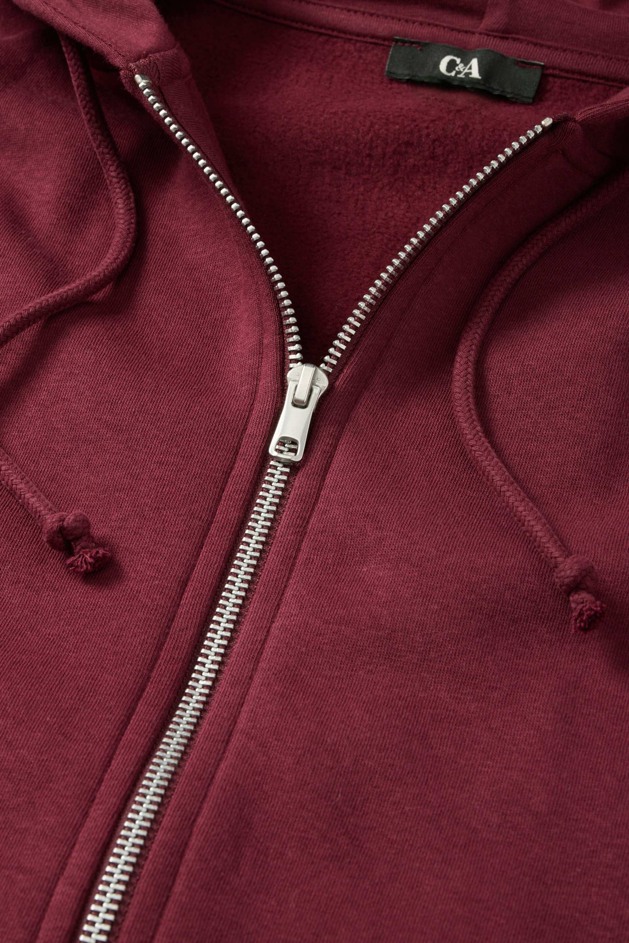 Zip-through hoodie bordeaux