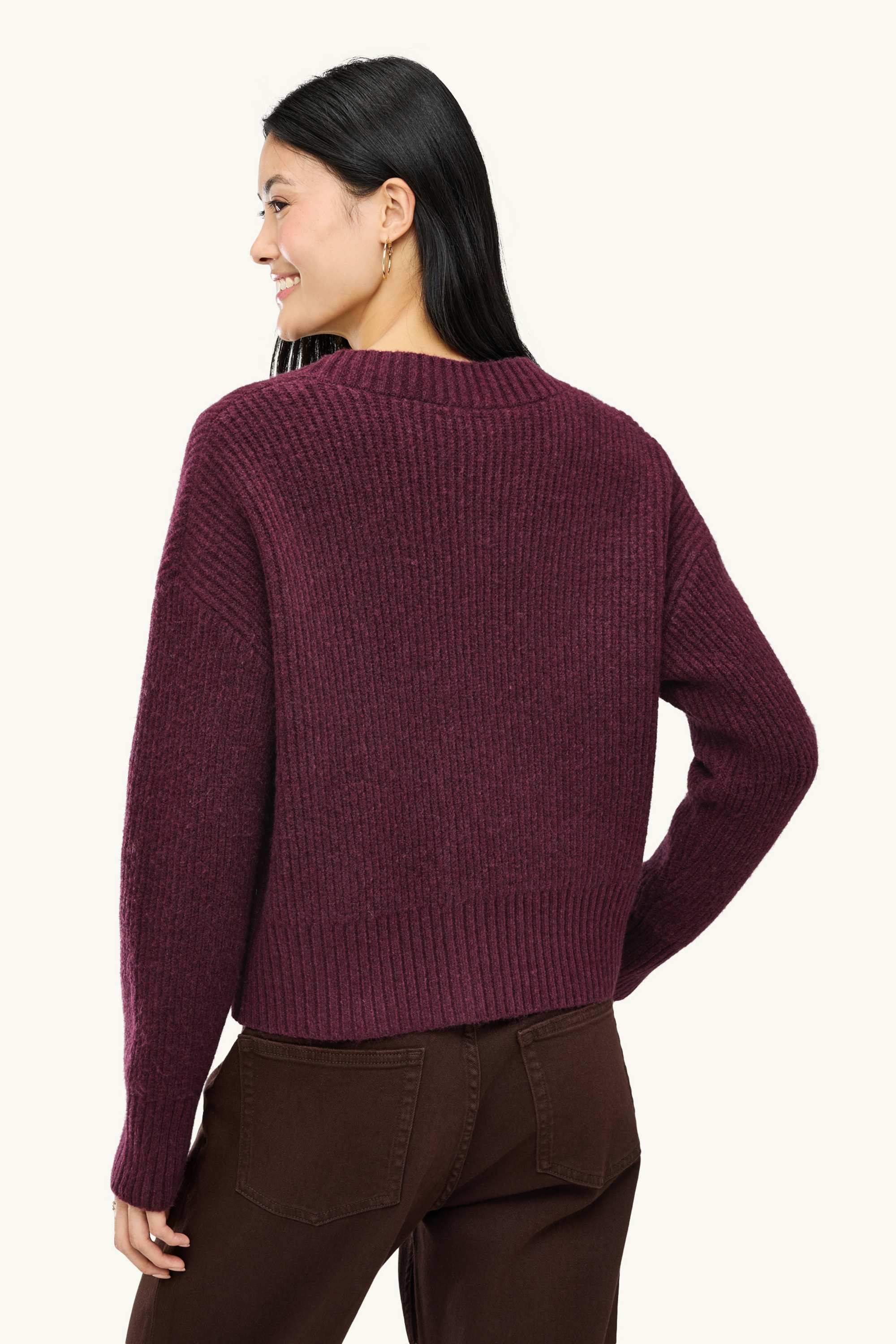 Cardigan - ribbed purple