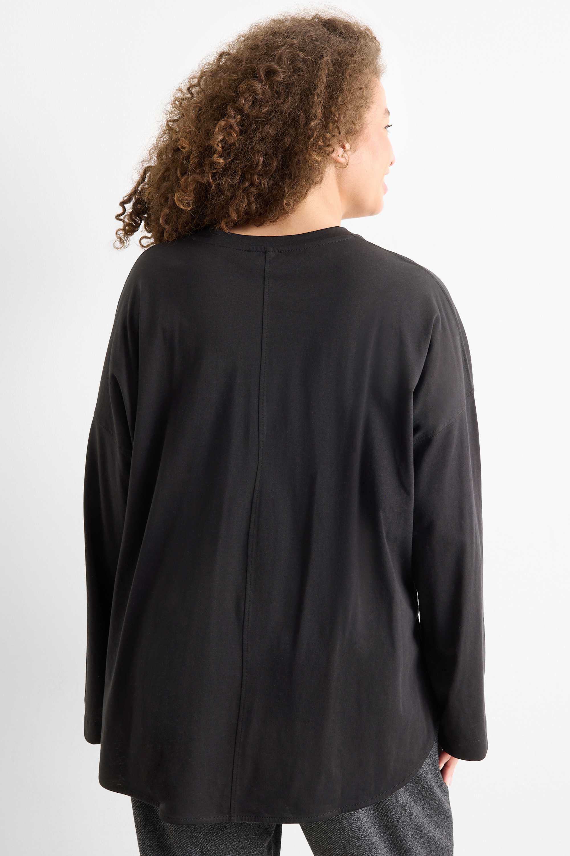 Long sleeve top - relaxed fit black