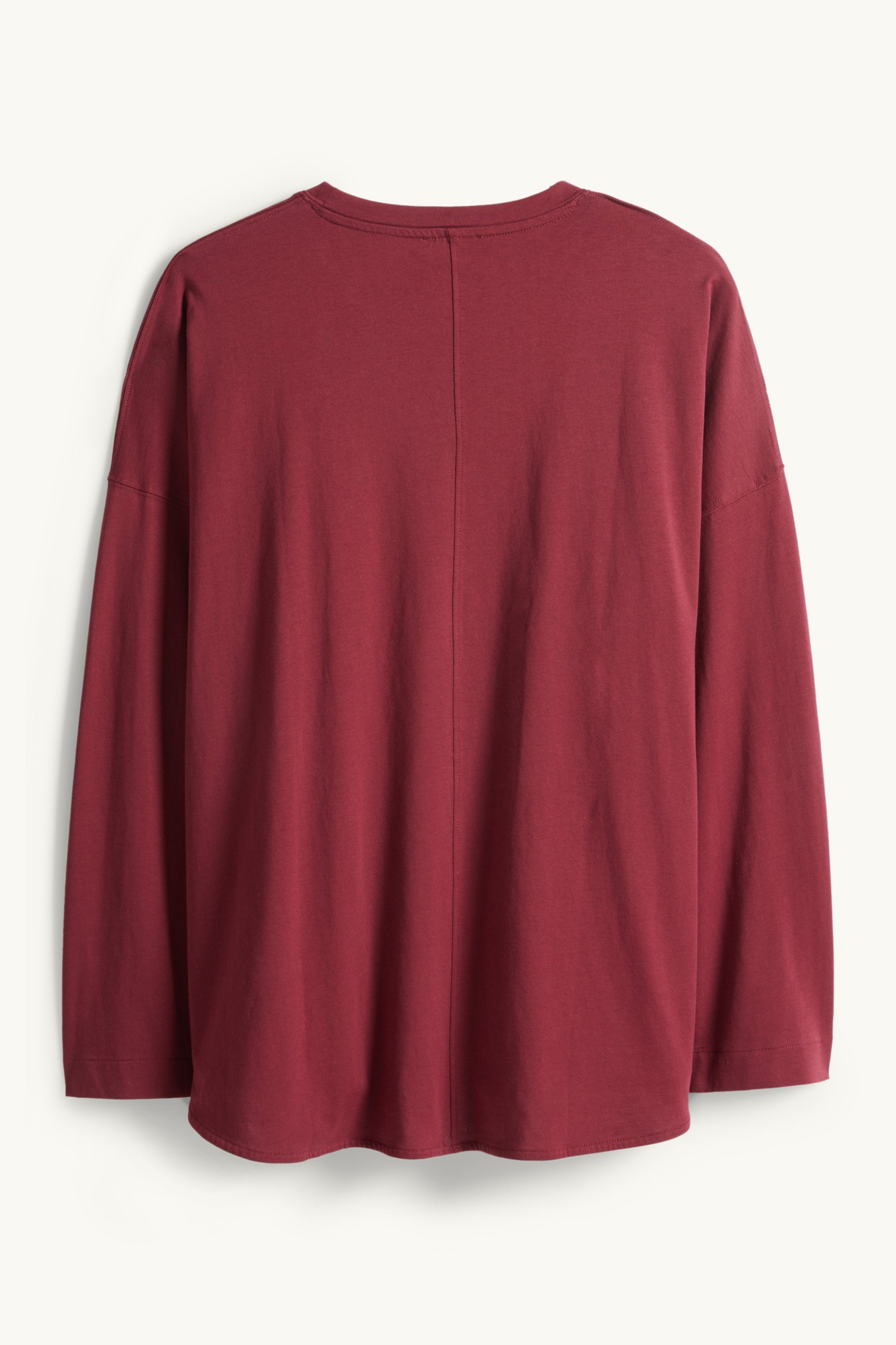 Long sleeve top - relaxed fit dark red